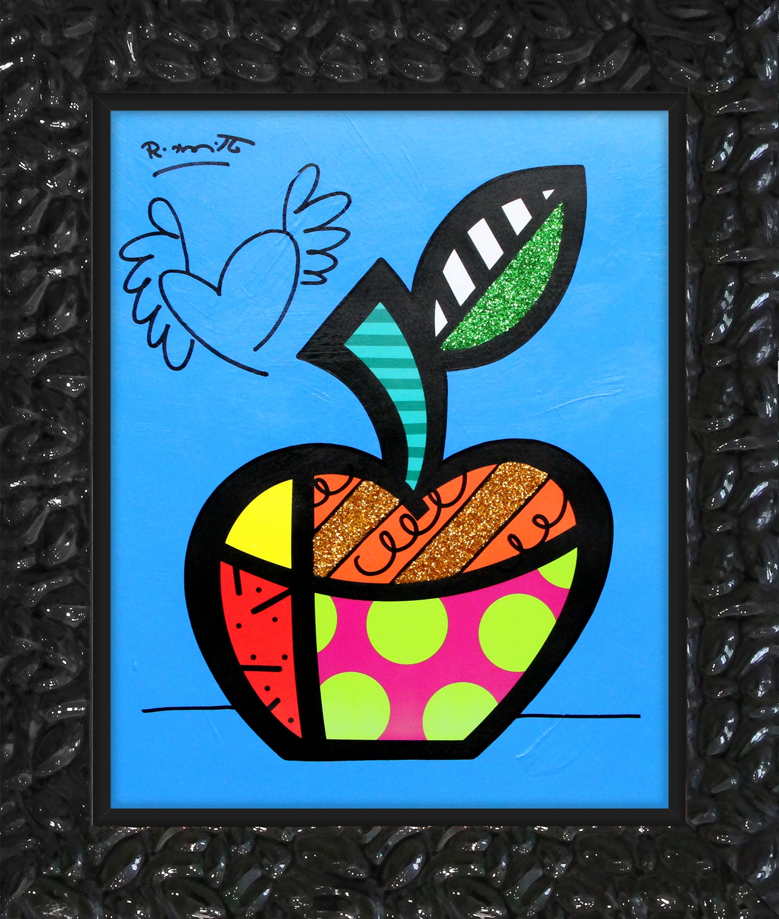 BLUE APPLE - Mixed Media Original