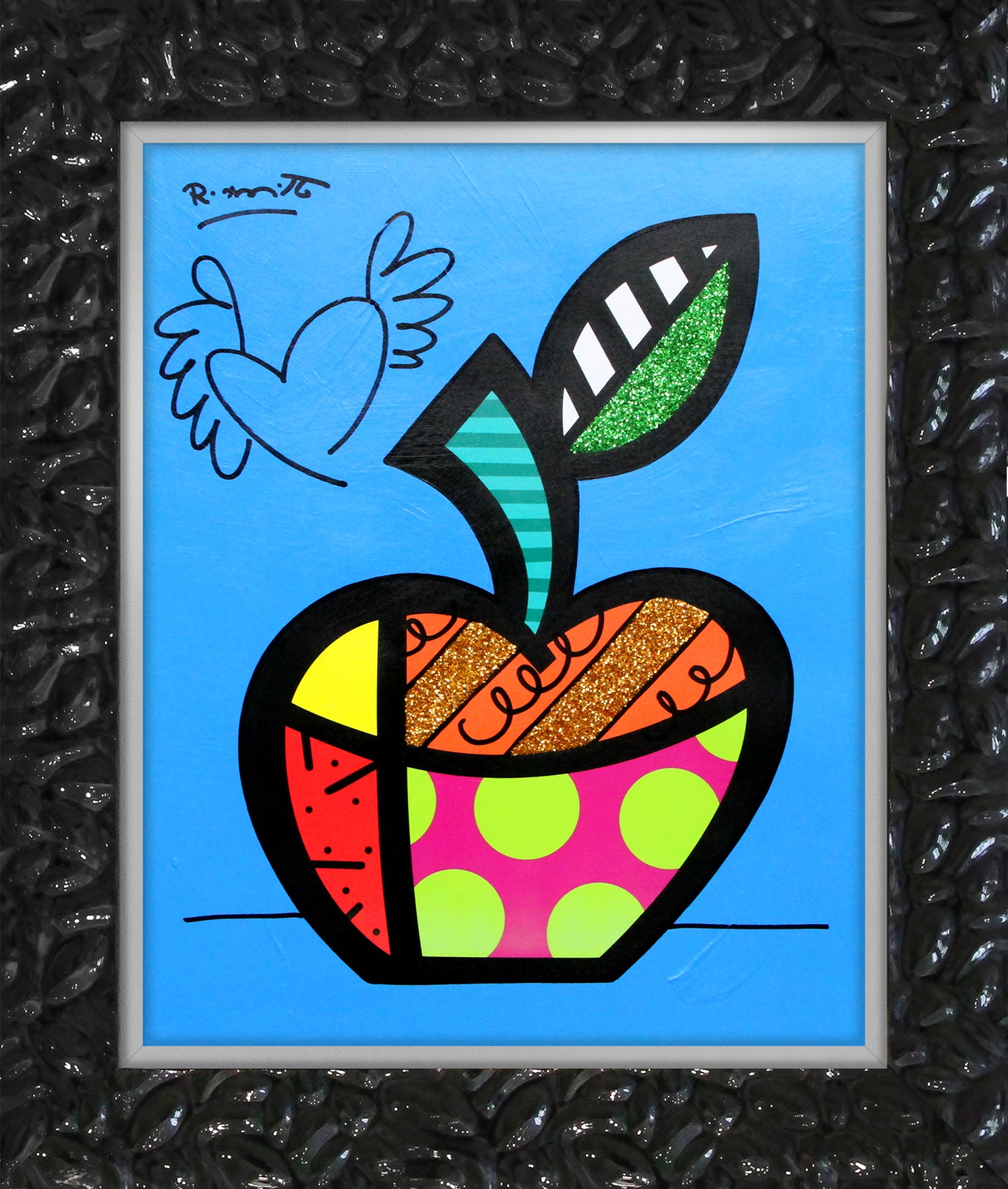 BLUE APPLE - Mixed Media Original
