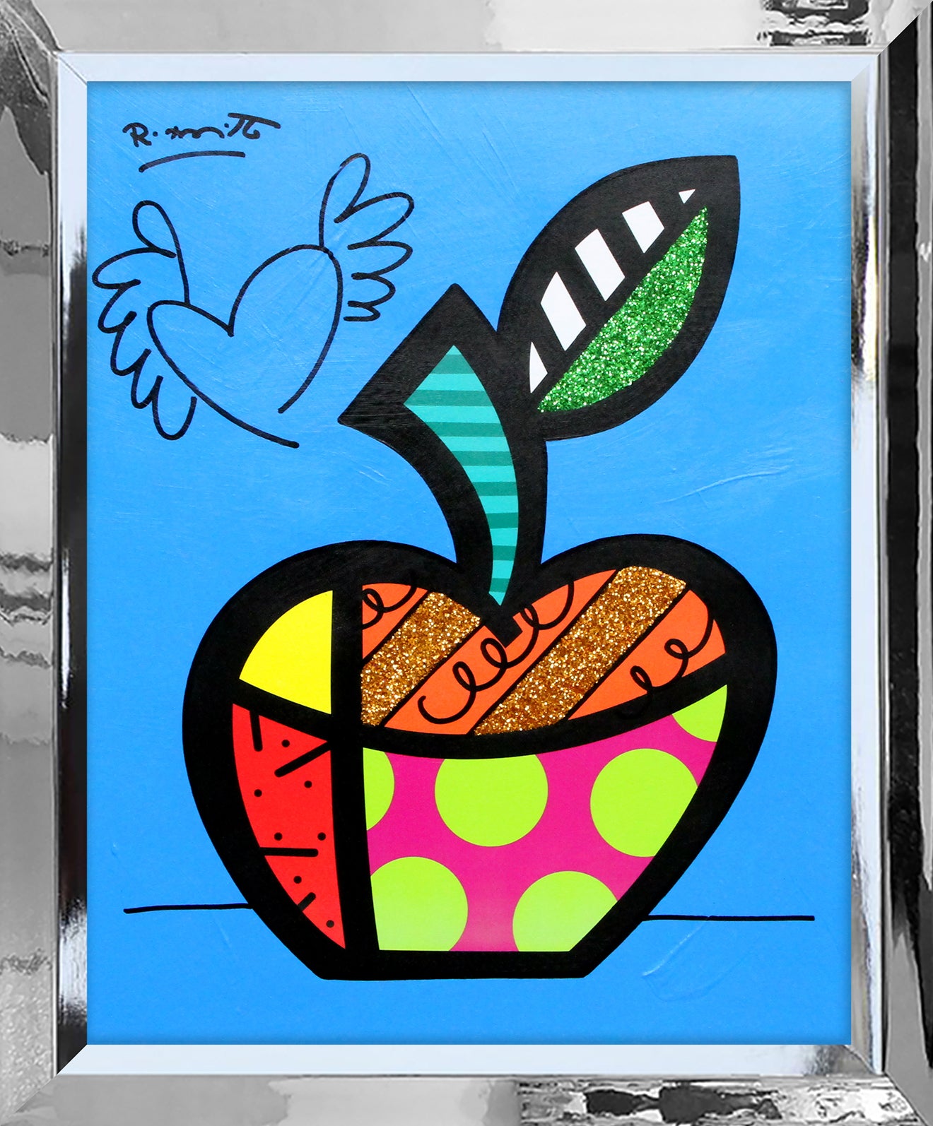 BLUE APPLE - Mixed Media Original