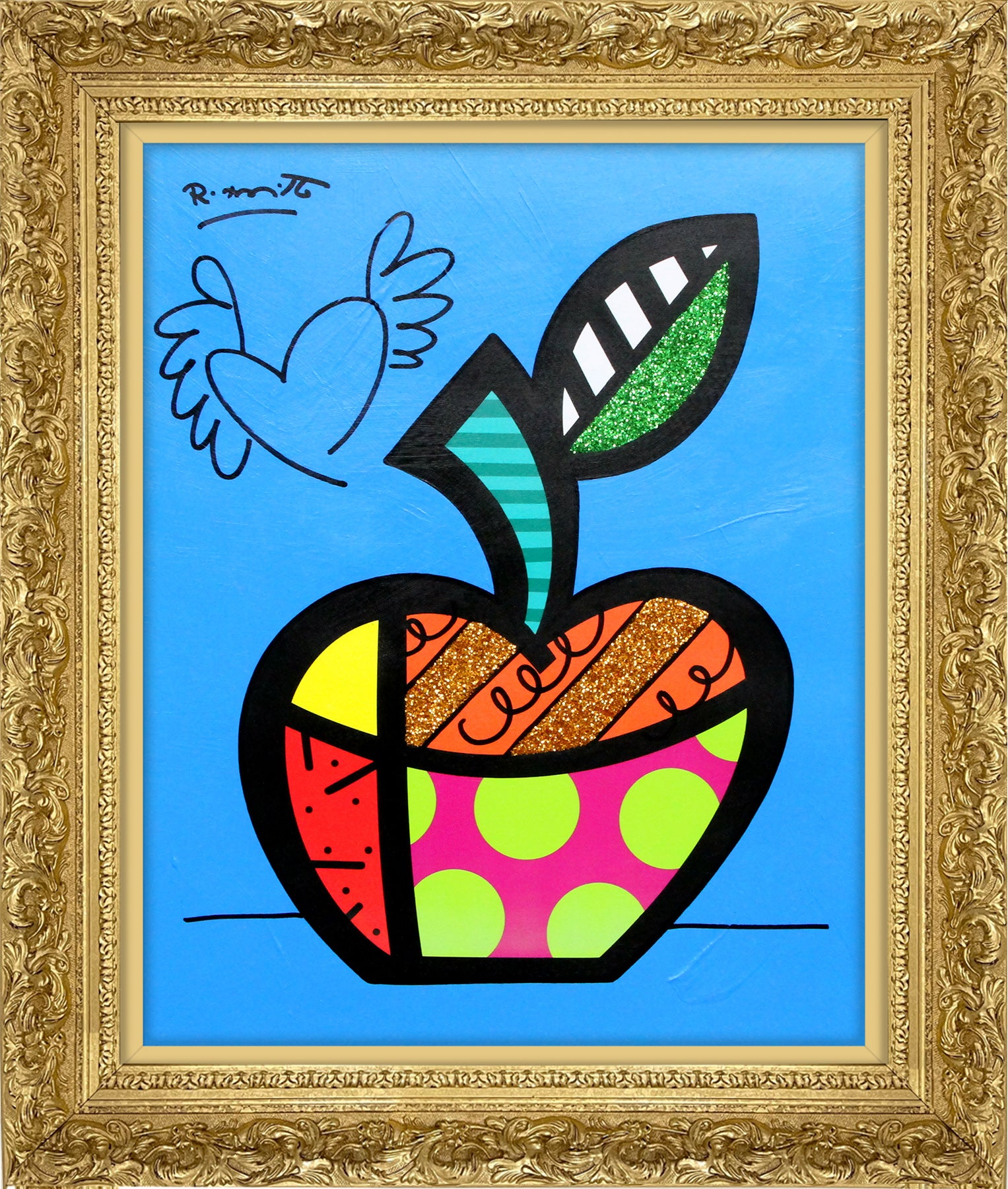 BLUE APPLE - Mixed Media Original