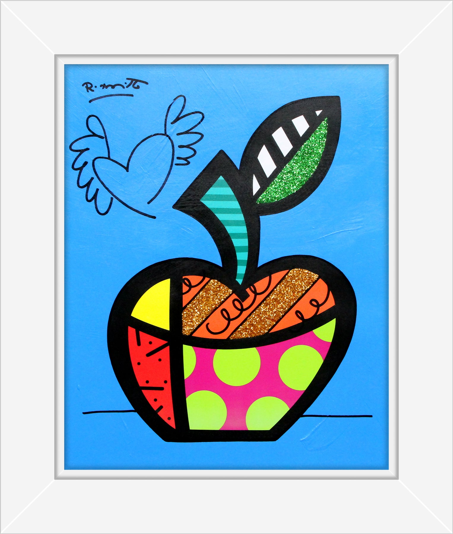 BLUE APPLE - Mixed Media Original