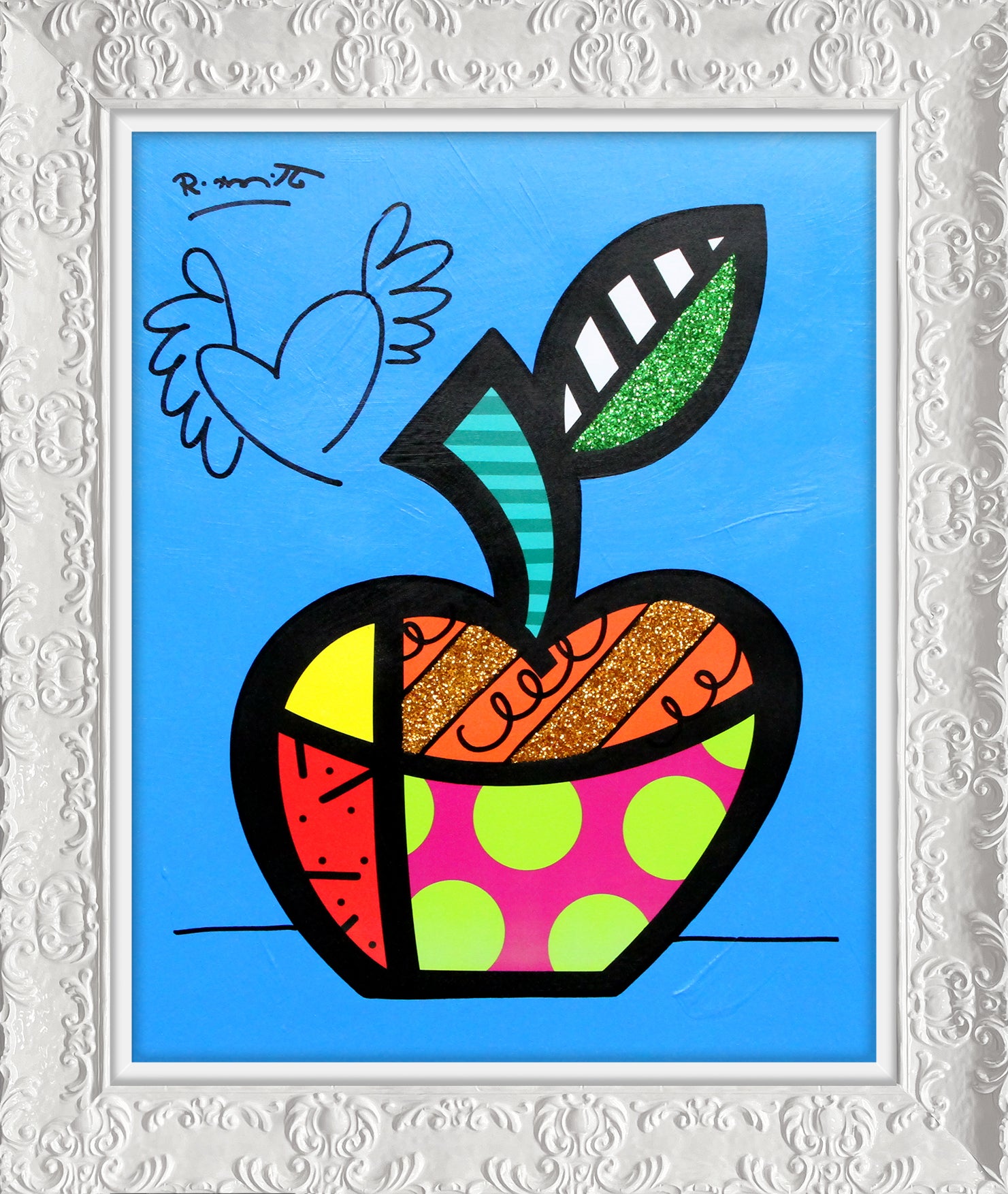 BLUE APPLE - Mixed Media Original
