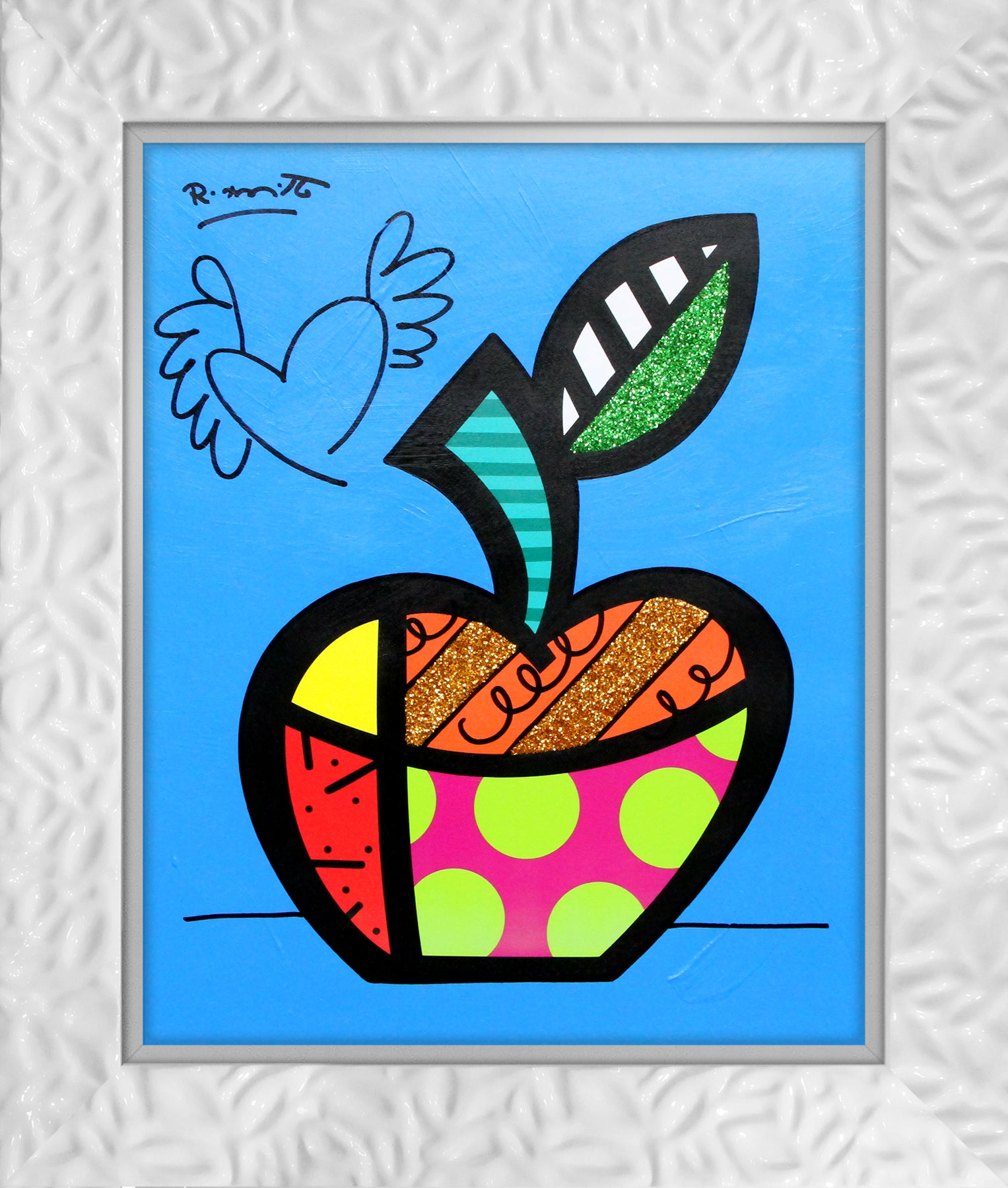 BLUE APPLE - Mixed Media Original
