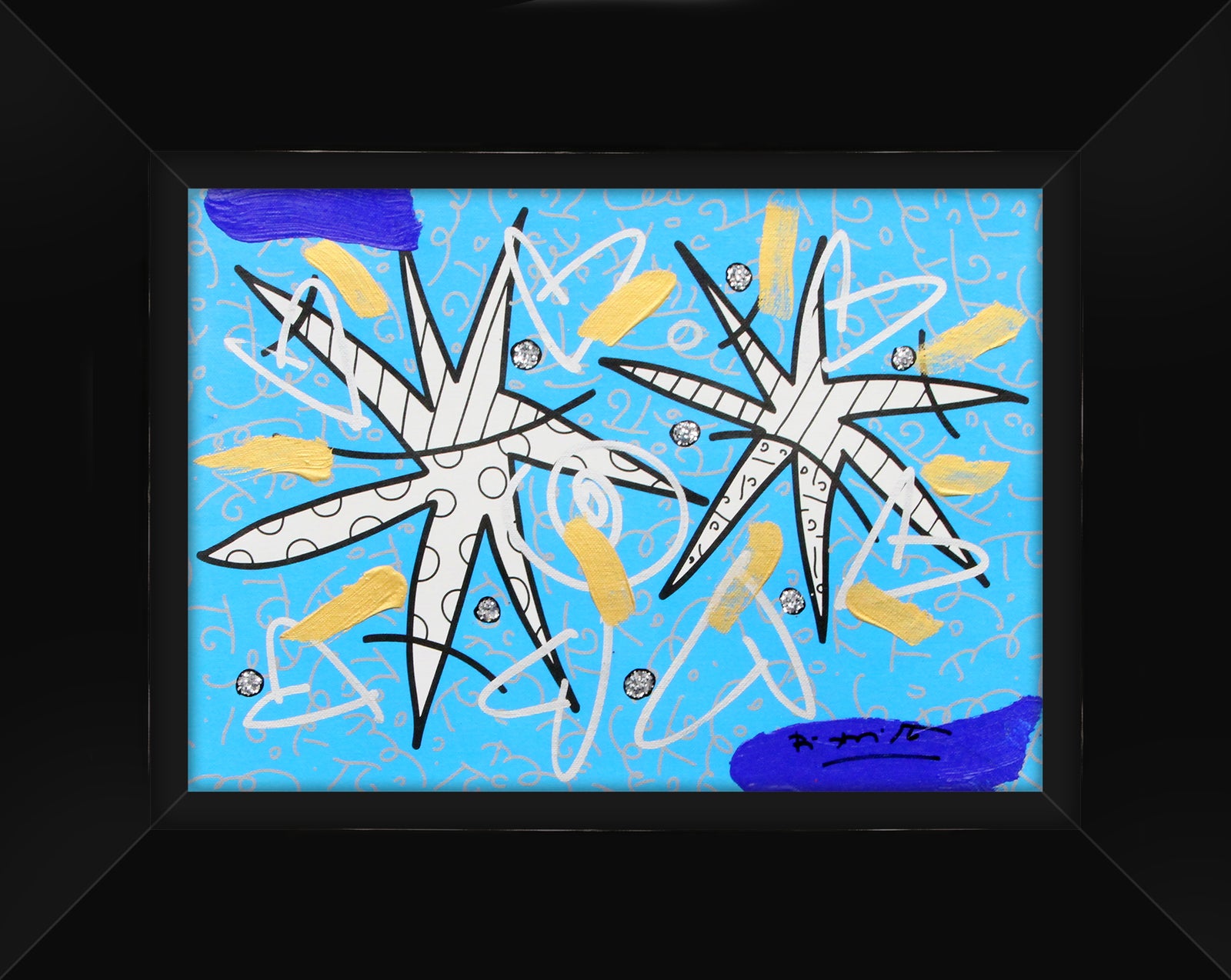 NIGHT STARS BLUE - Mixed Media Original