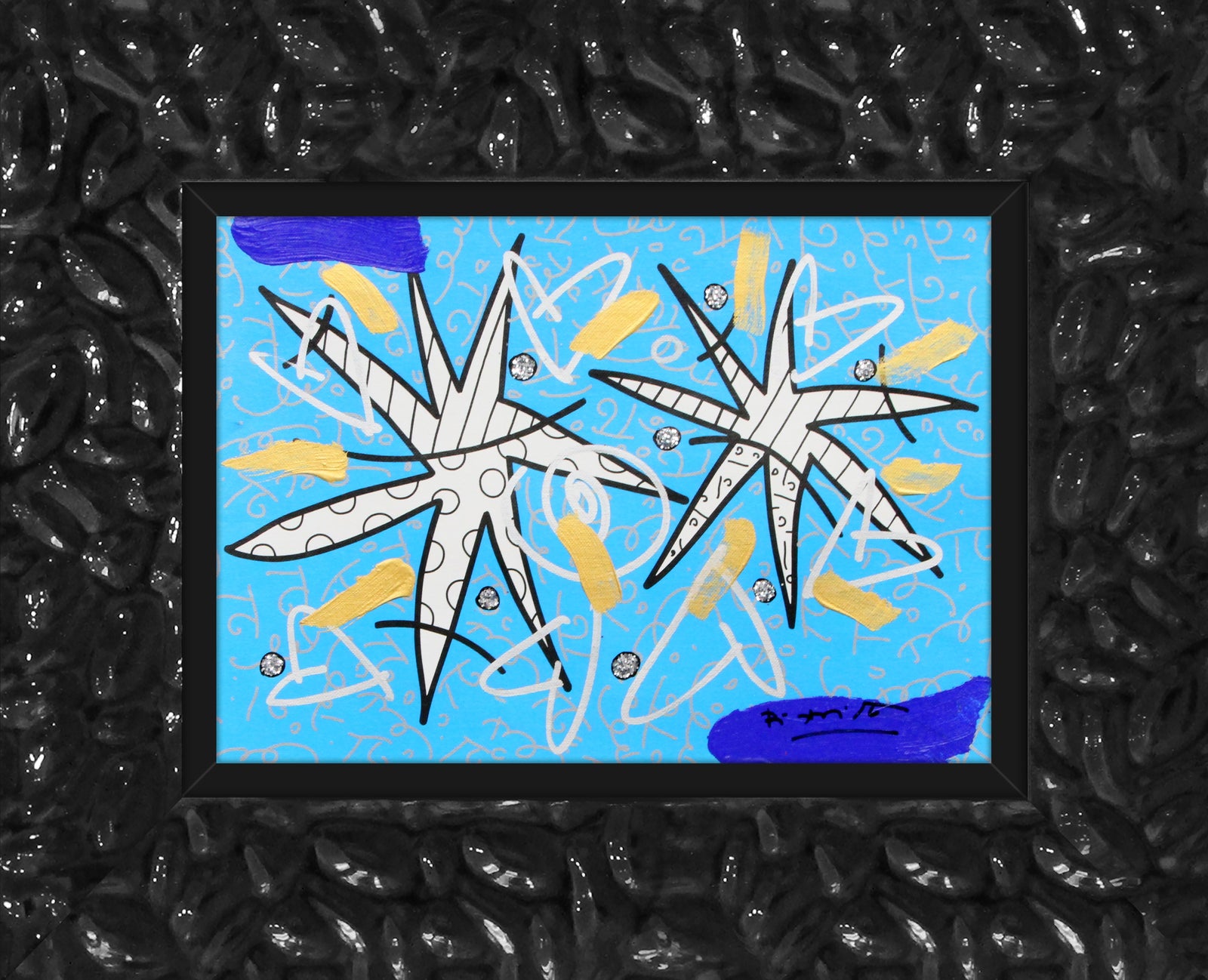 NIGHT STARS BLUE - Mixed Media Original
