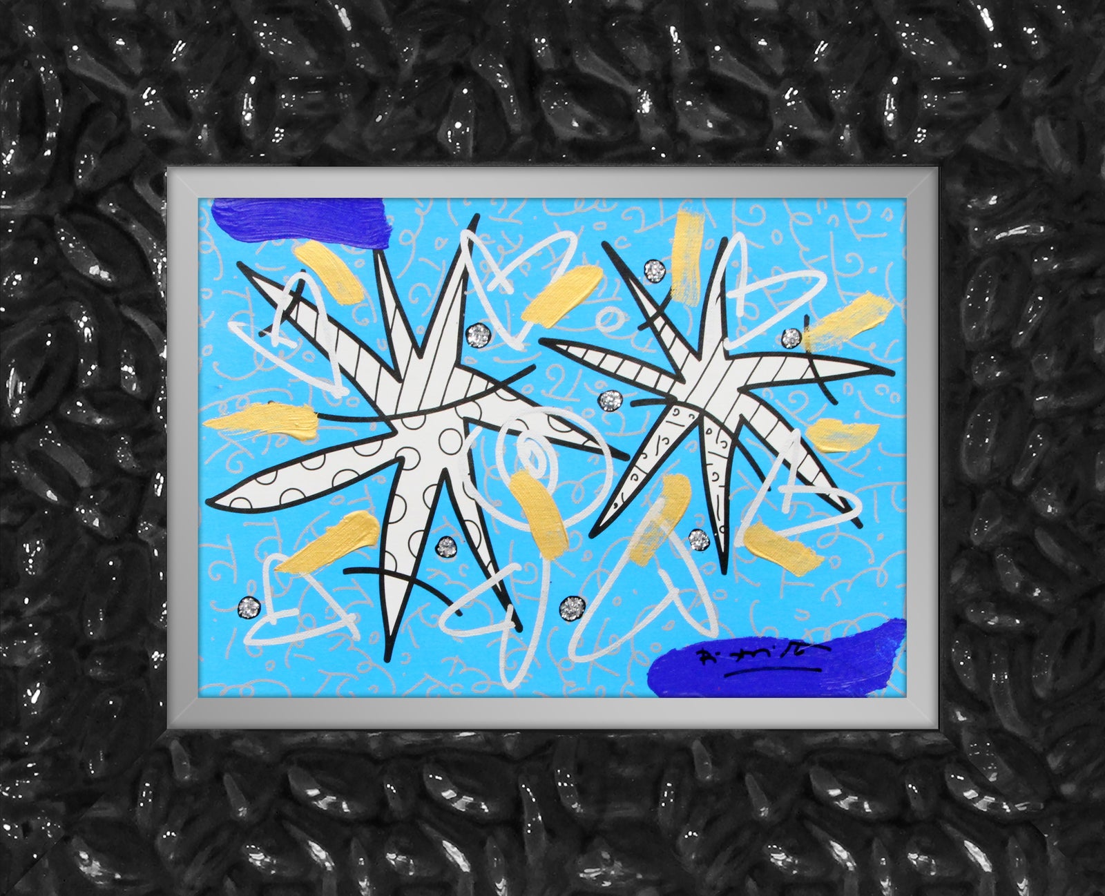 NIGHT STARS BLUE - Mixed Media Original