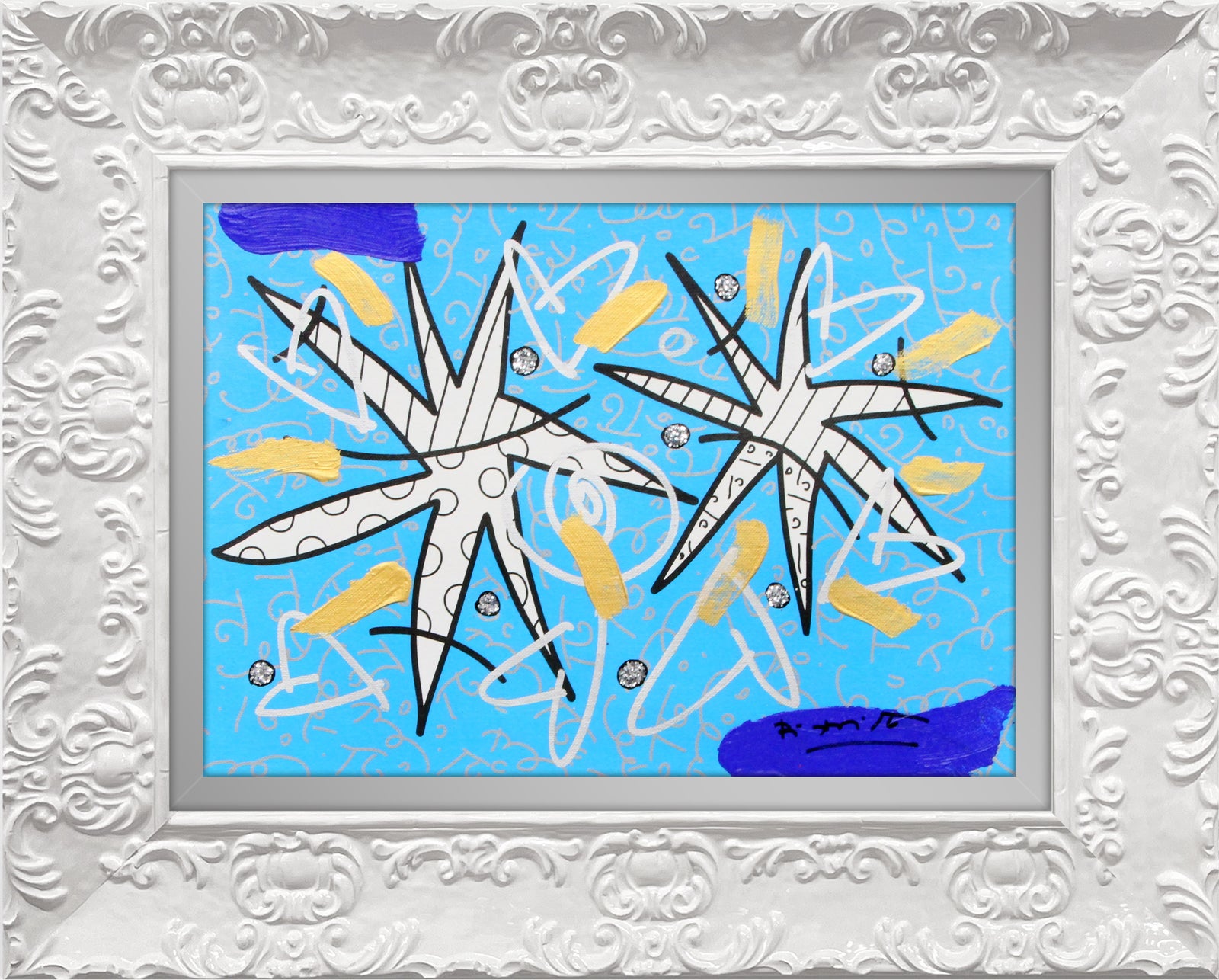 NIGHT STARS BLUE - Mixed Media Original