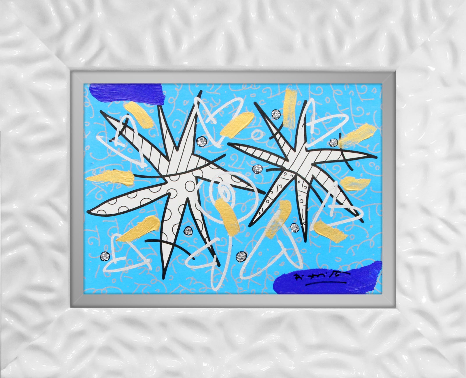 NIGHT STARS BLUE - Mixed Media Original
