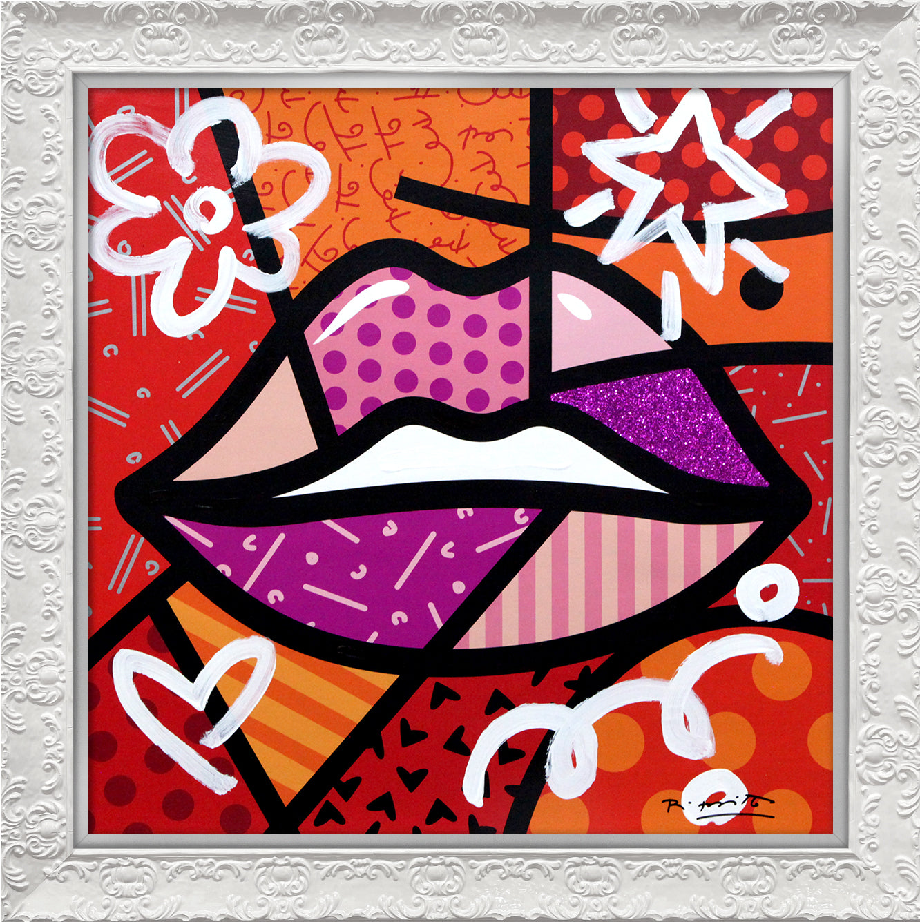 Romero Britto delicious mixed media original contemporary pop art piece