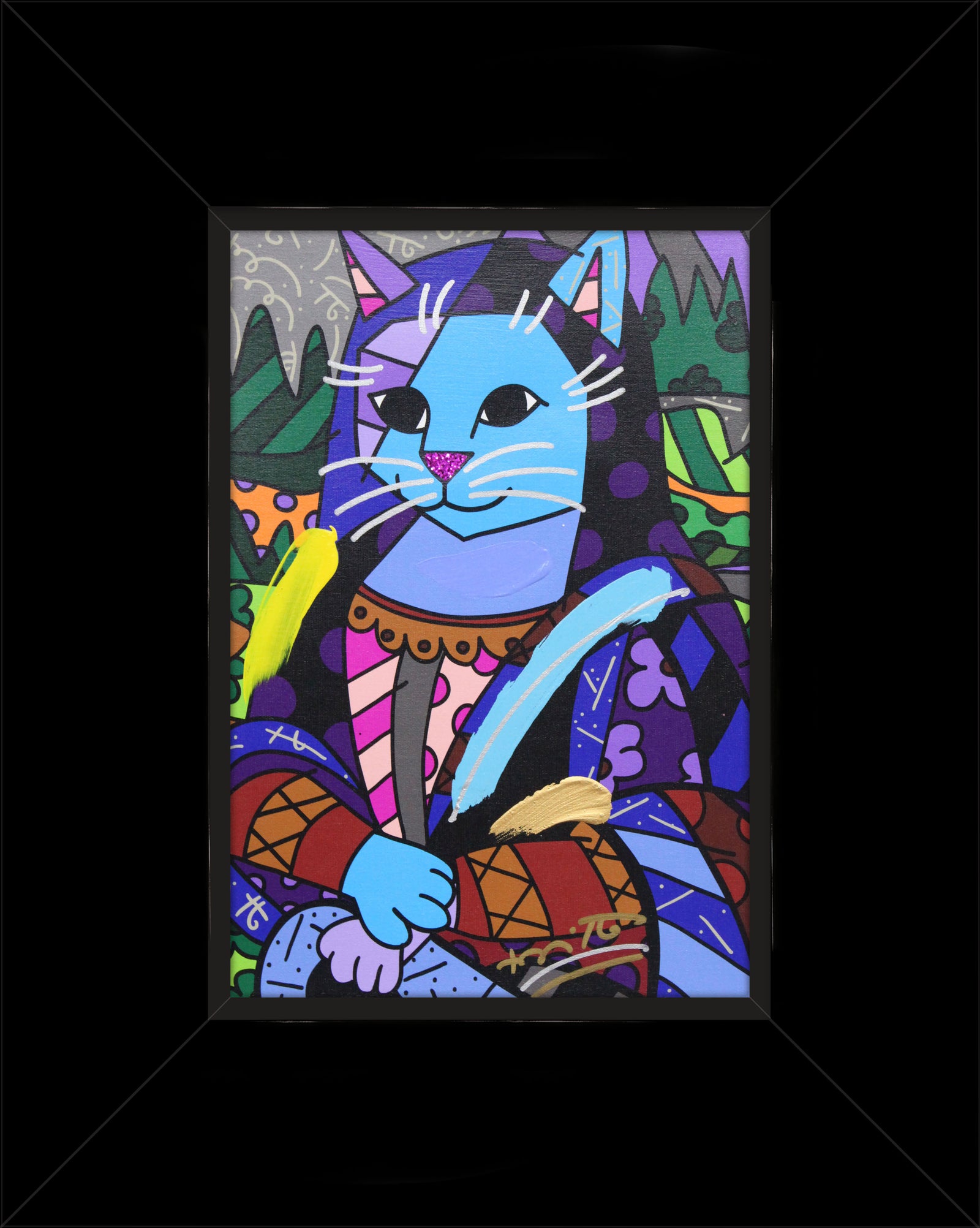 NEW MONA CAT - Mixed Media Original