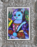 NEW MONA CAT -  Mixed Media Original