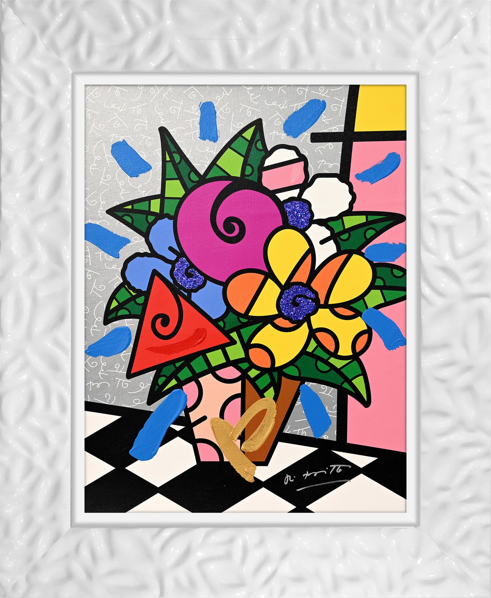 FLOWERS FOR YOU - Mixed Media Original