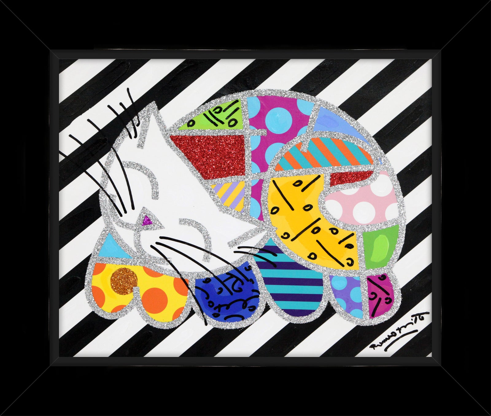 HAPPY CAT - Mixed Media Original