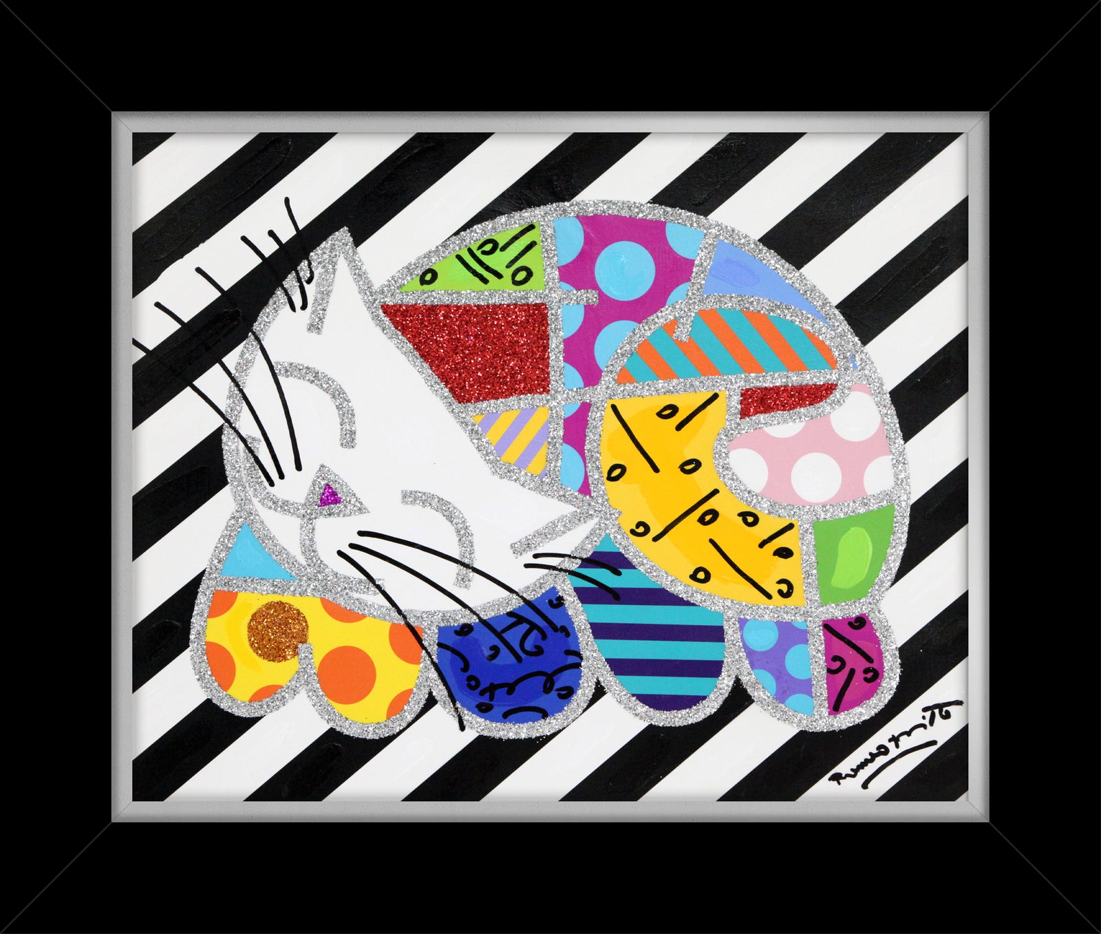 HAPPY CAT - Mixed Media Original