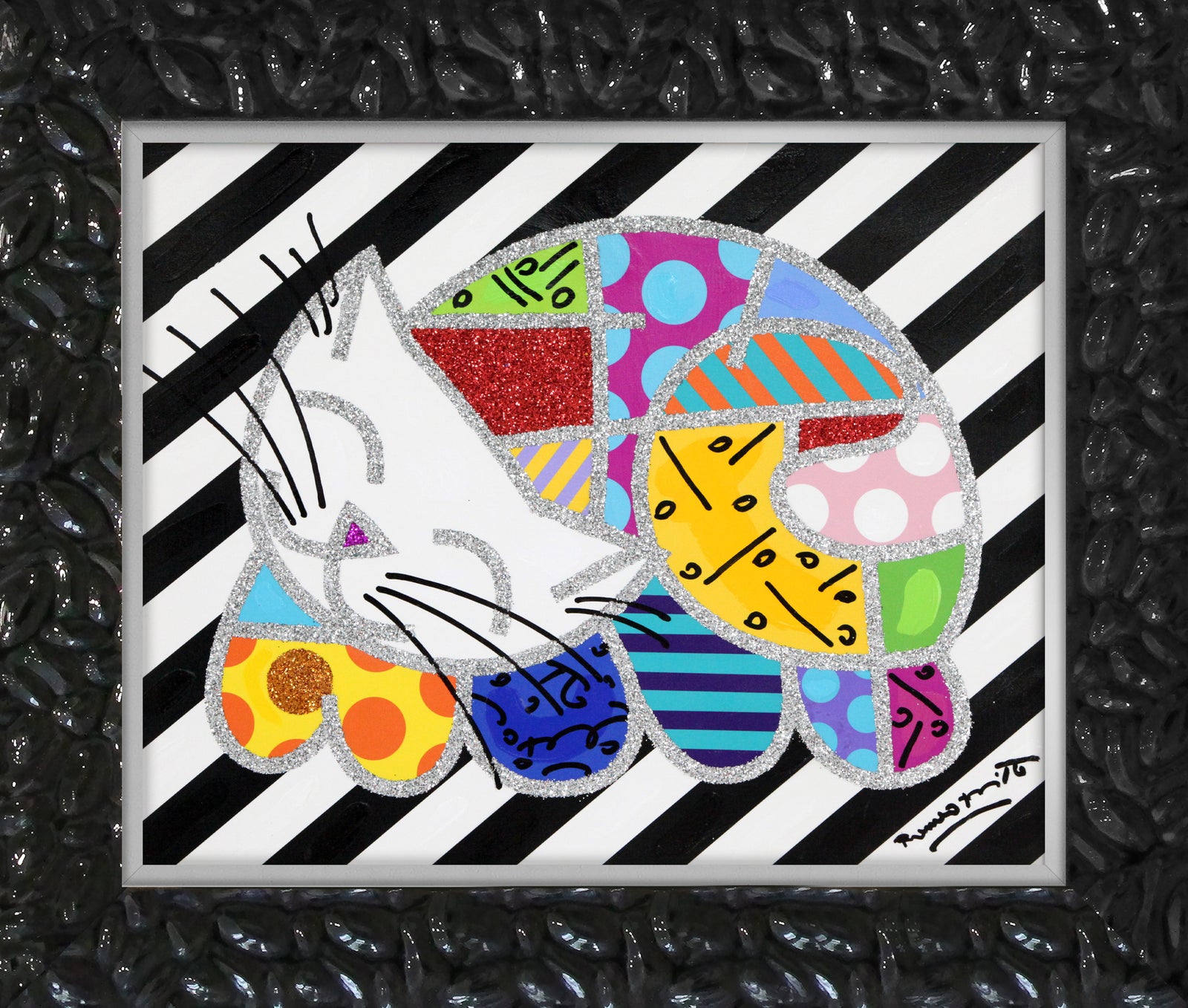 HAPPY CAT - Mixed Media Original