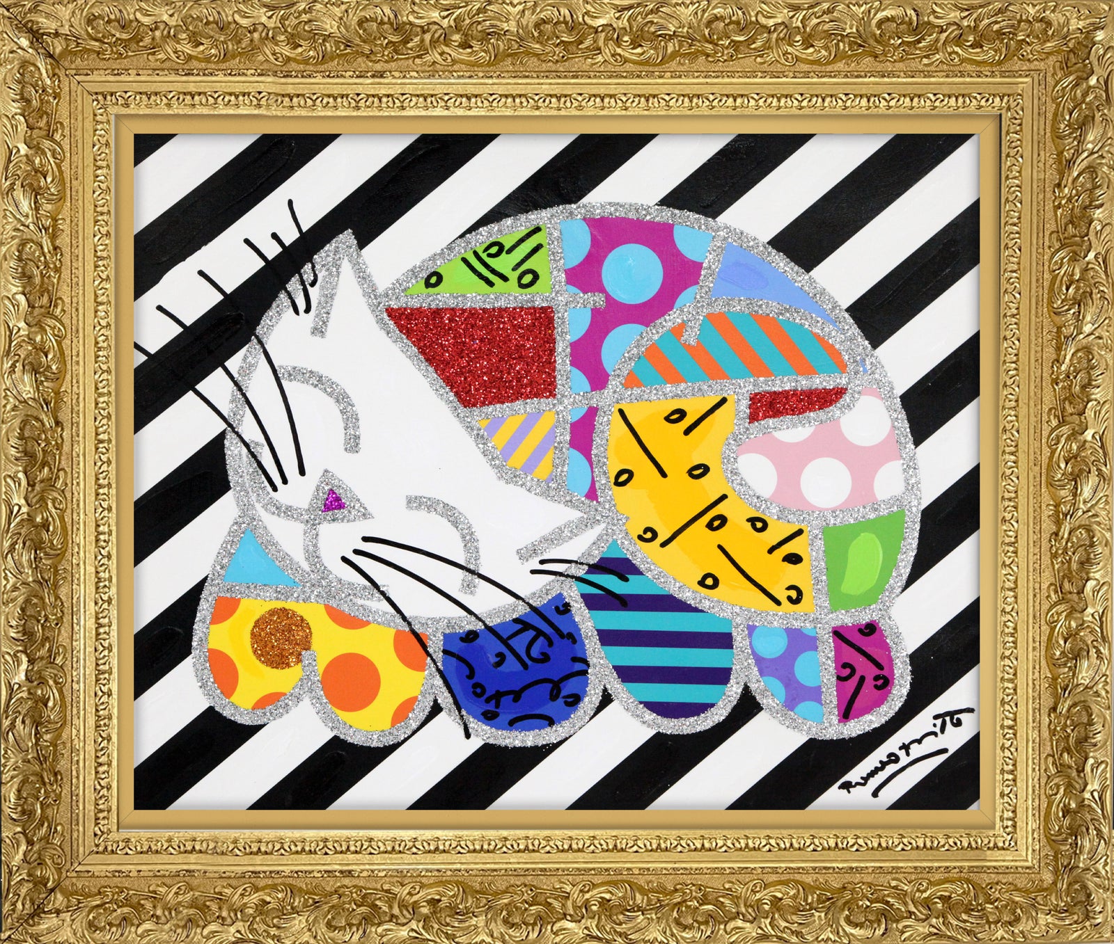 HAPPY CAT - Mixed Media Original