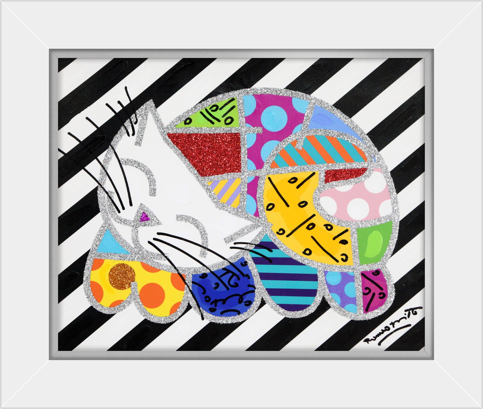 HAPPY CAT - Mixed Media Original