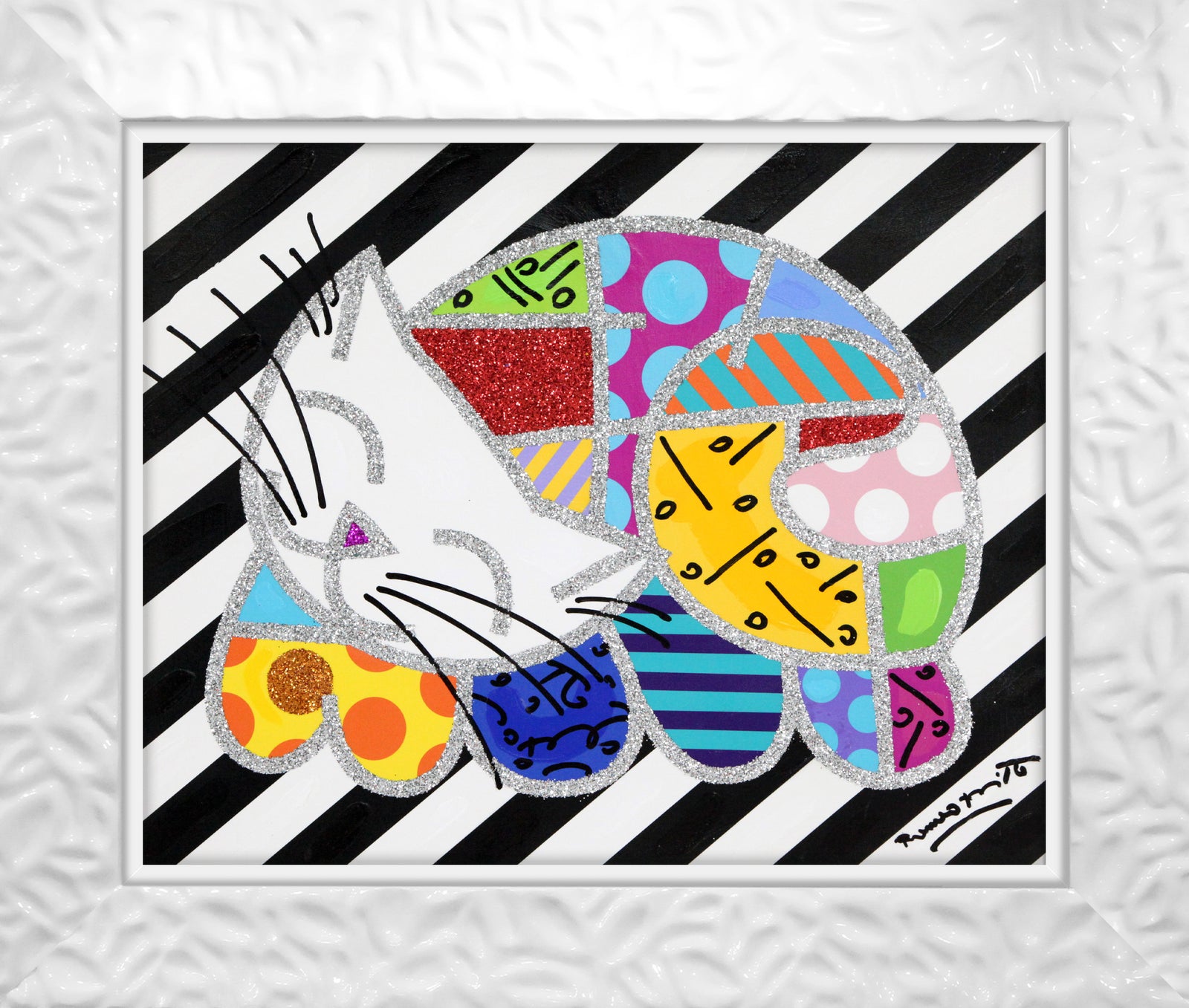 HAPPY CAT - Mixed Media Original