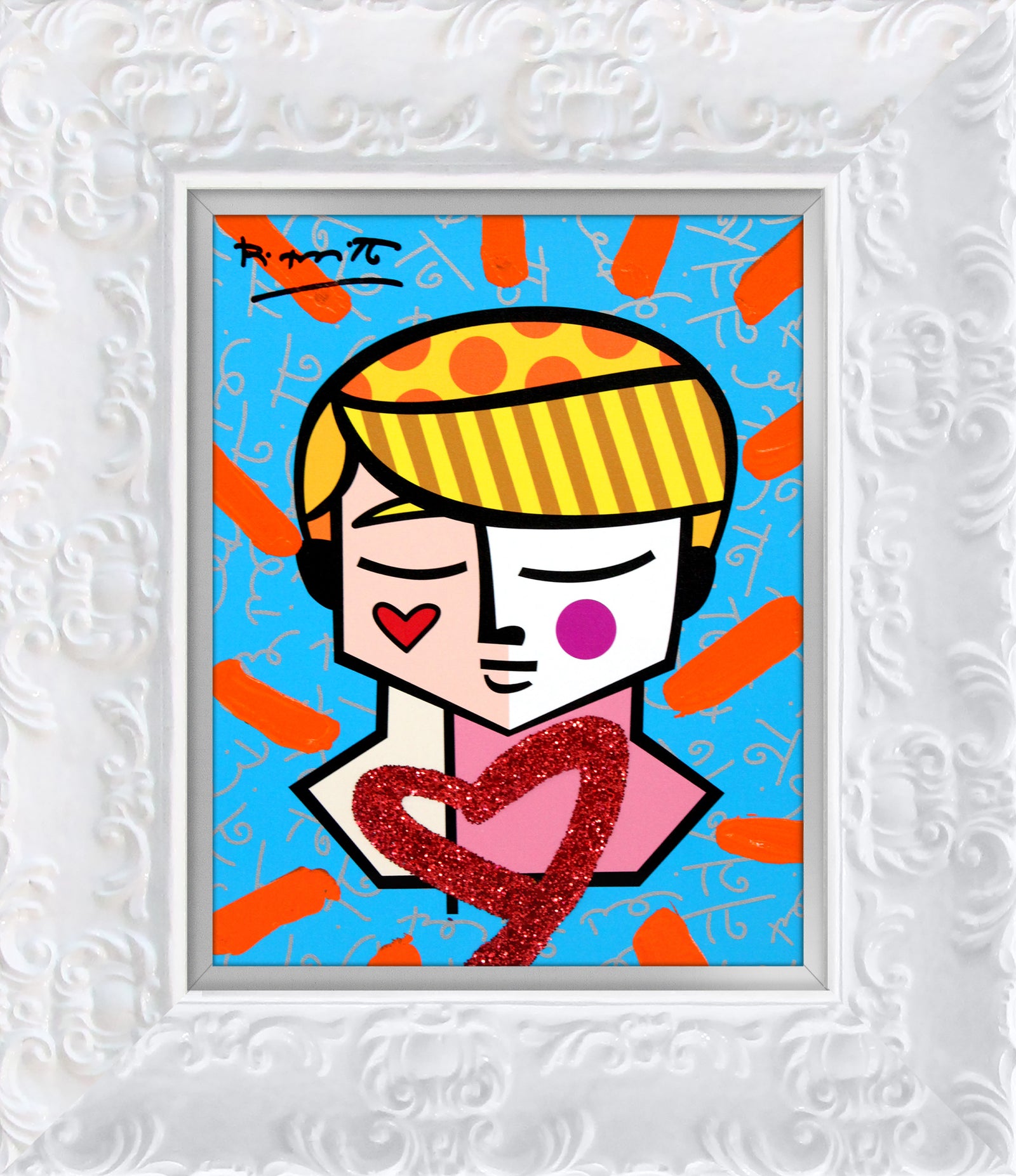 Romero Britto grant mixed media original contemporary pop art piece