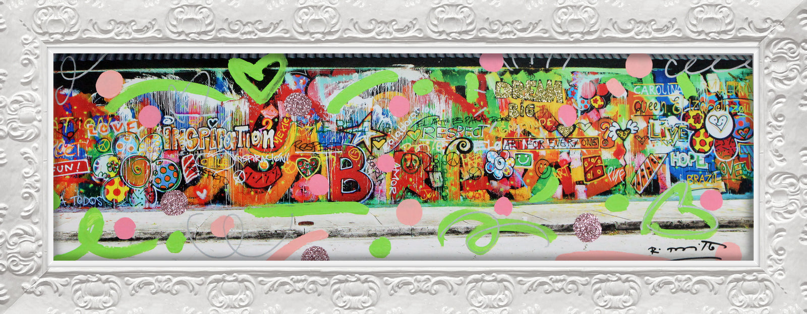 Romero Britto studio mixed media original colorful pop art design