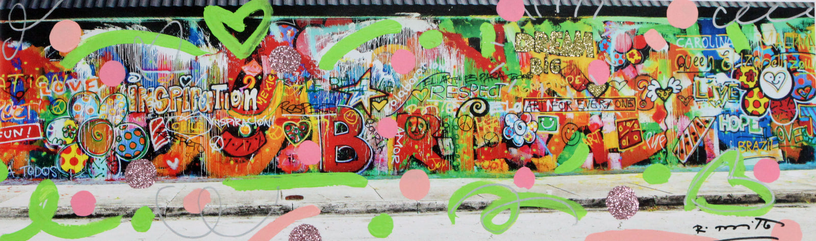 Romero Britto studio mixed media original colorful pop art design