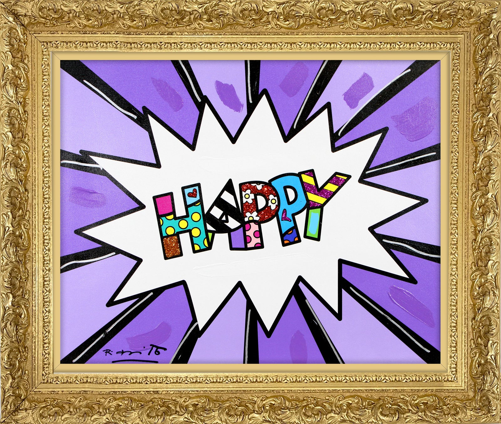 HAPPY (WORD) - Mixed Media Original
