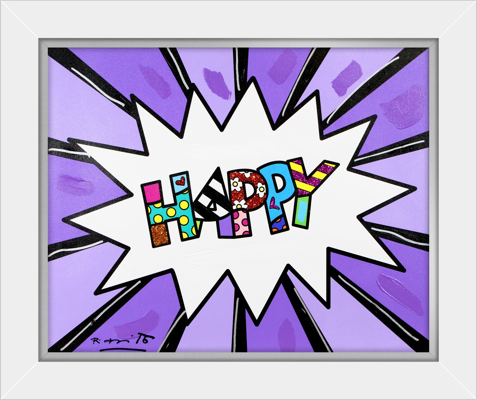 HAPPY (WORD) - Mixed Media Original