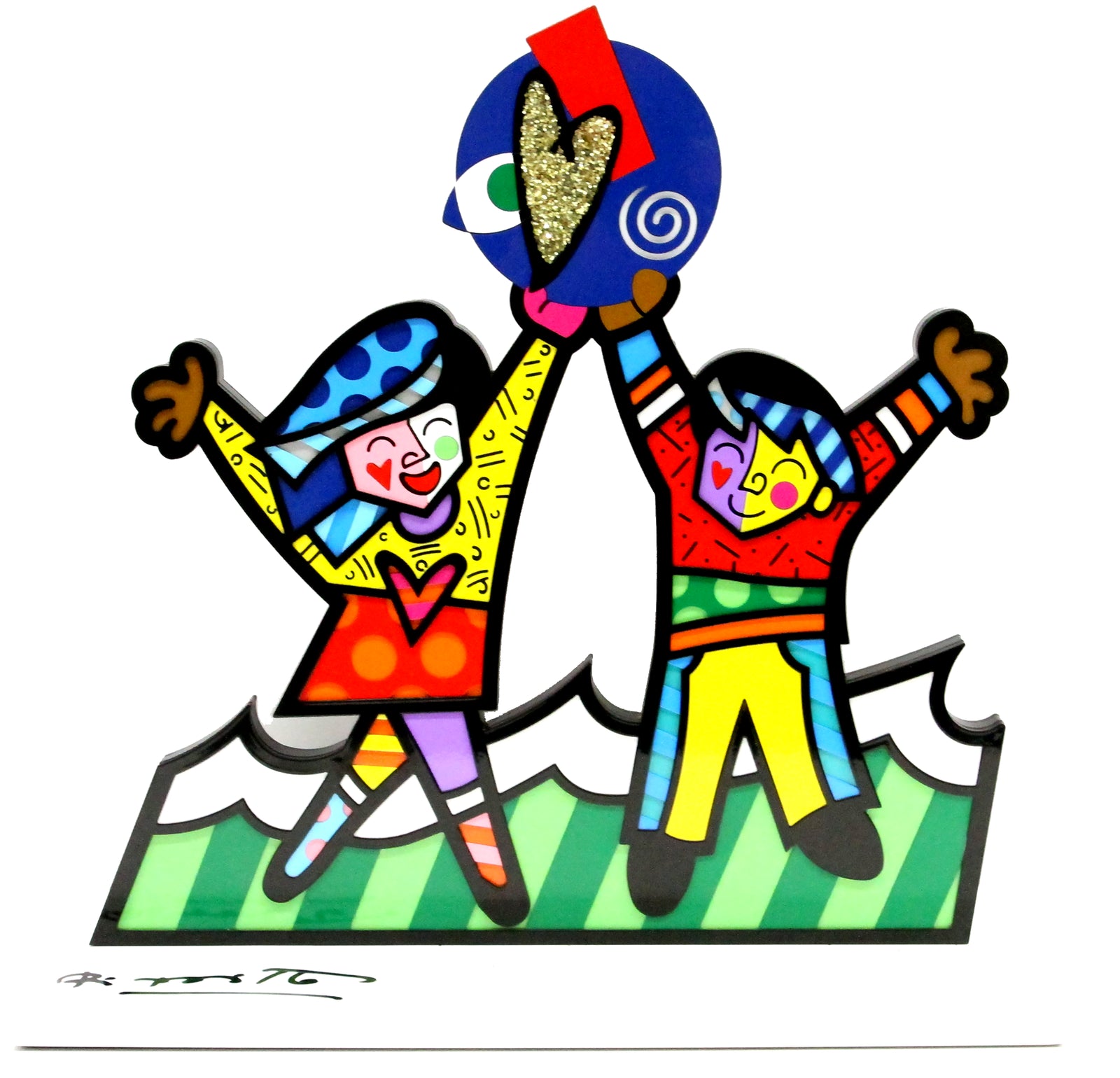 Romero Britto circle of love limited edition colorful pop art design