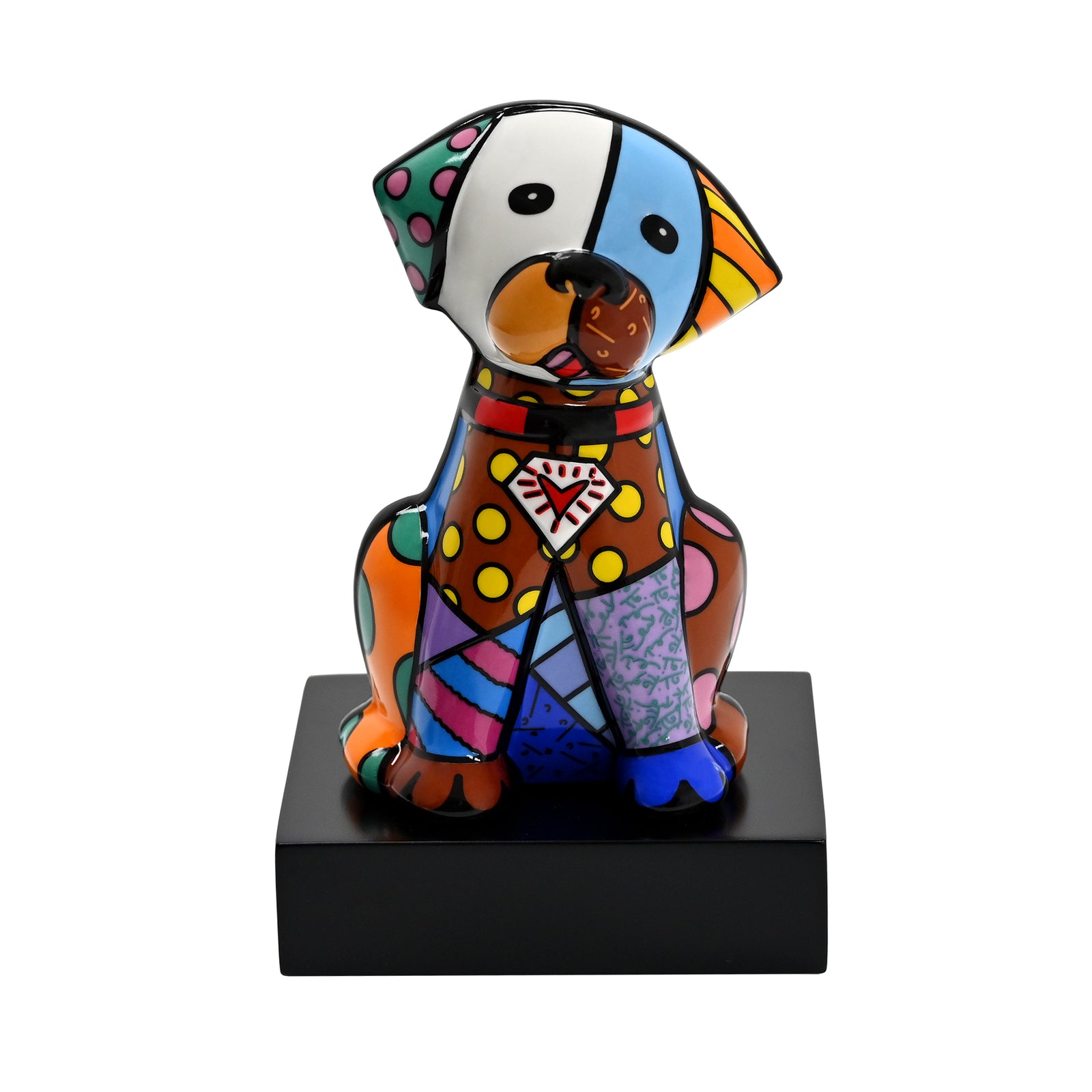 Romero Britto baby blue fine porcelain colorful pop art design