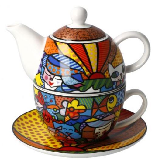 Romero Britto britto garden tea for one colorful pop art design