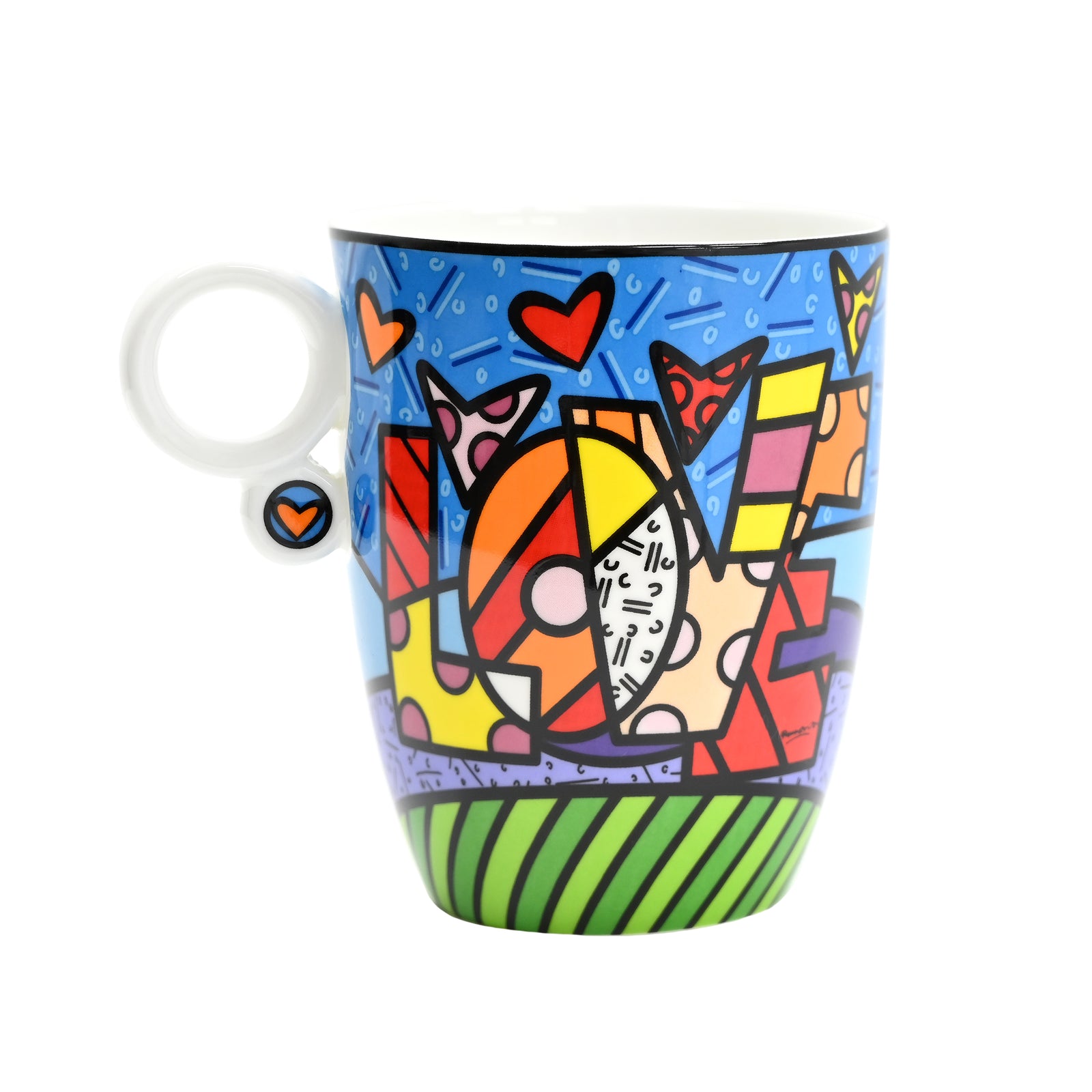 modern pop art love word mug fine porcelain vibrant home decor