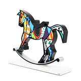 ROCKING HORSE - White Base - Wood Sculpture
