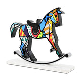 ROCKING HORSE - White Base - Wood Sculpture
