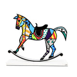 ROCKING HORSE - White Base - Wood Sculpture