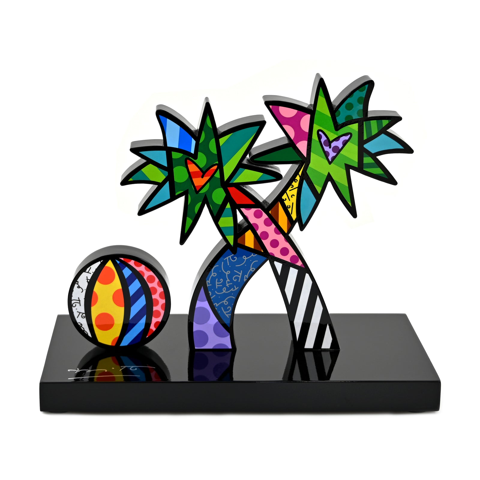 Romero Britto palm tree black base limited colorful pop art design