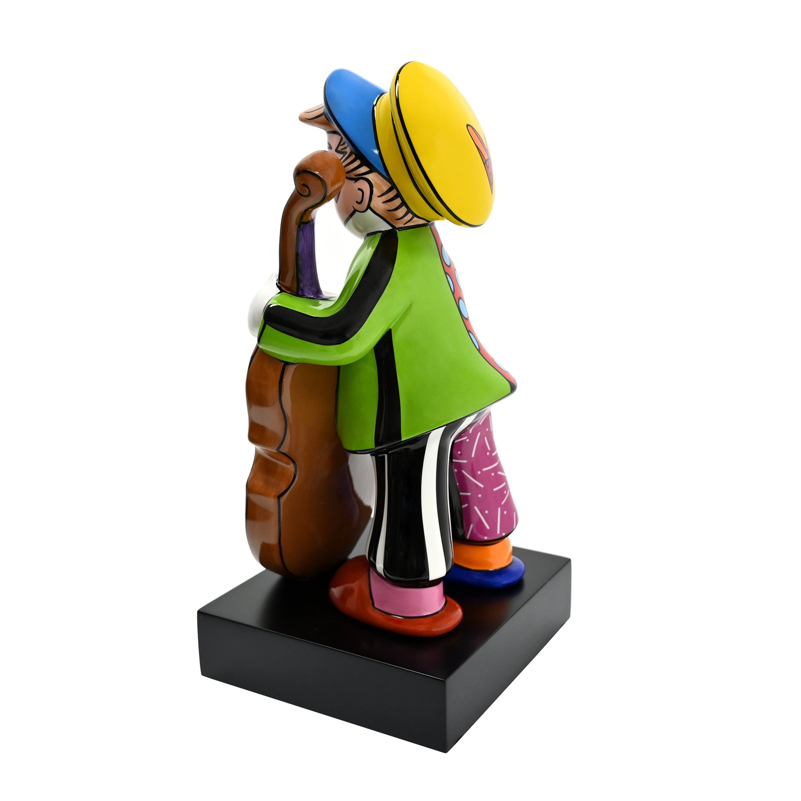 modern pop art bass player fine porcelain vibrant home decor