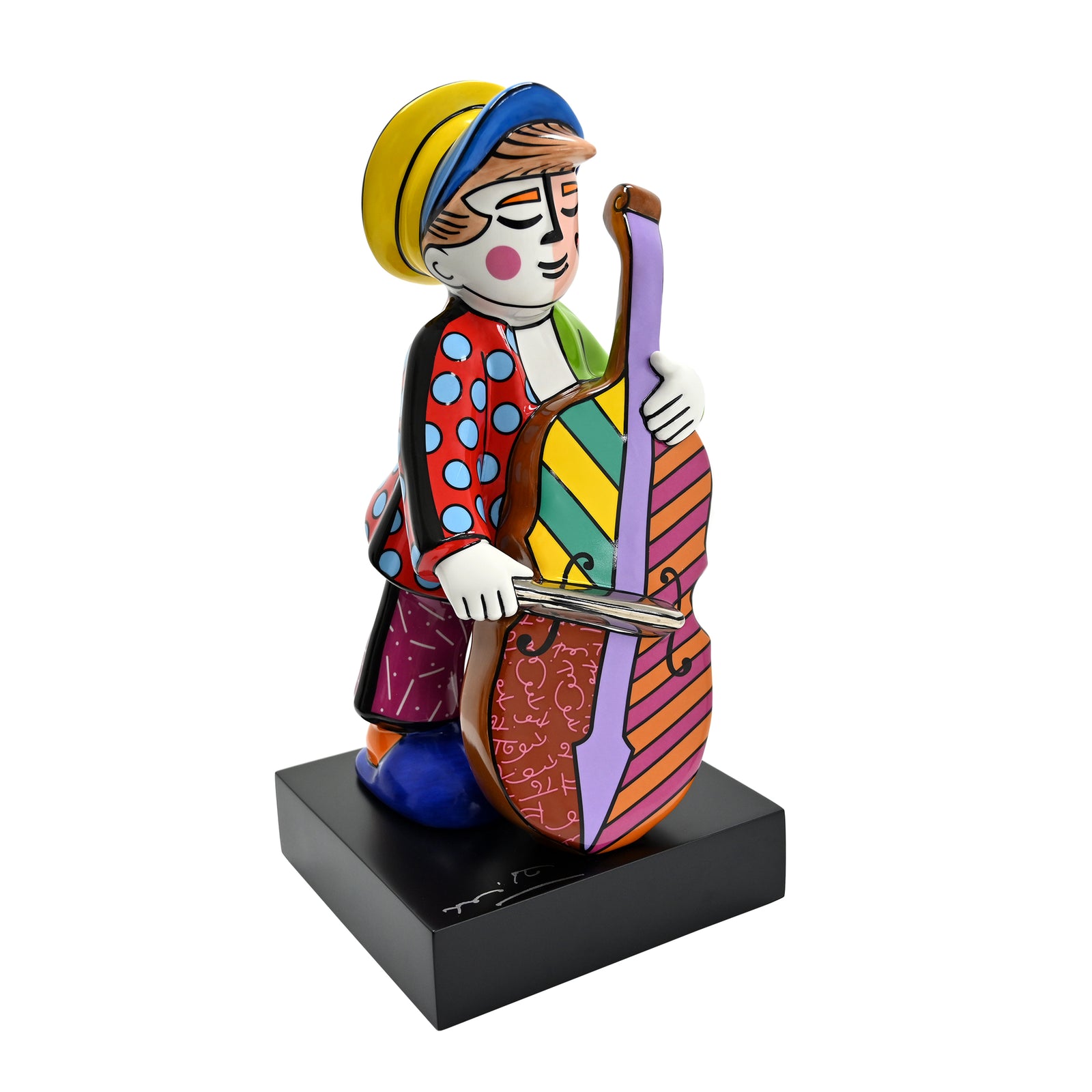 bass player fine porcelain colorful decorative collectible gift idea