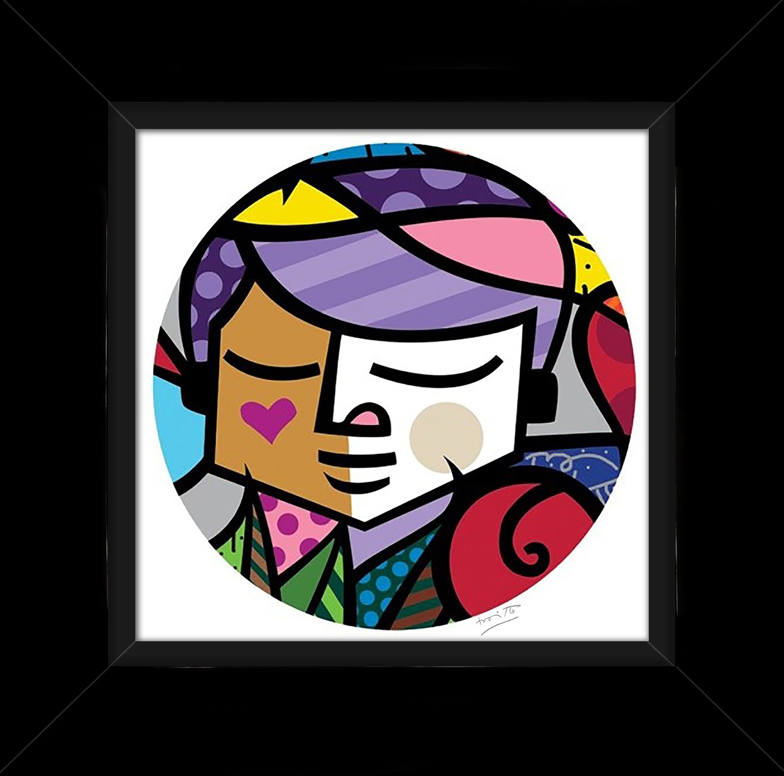 Romero Britto eros serigraph contemporary pop art piece