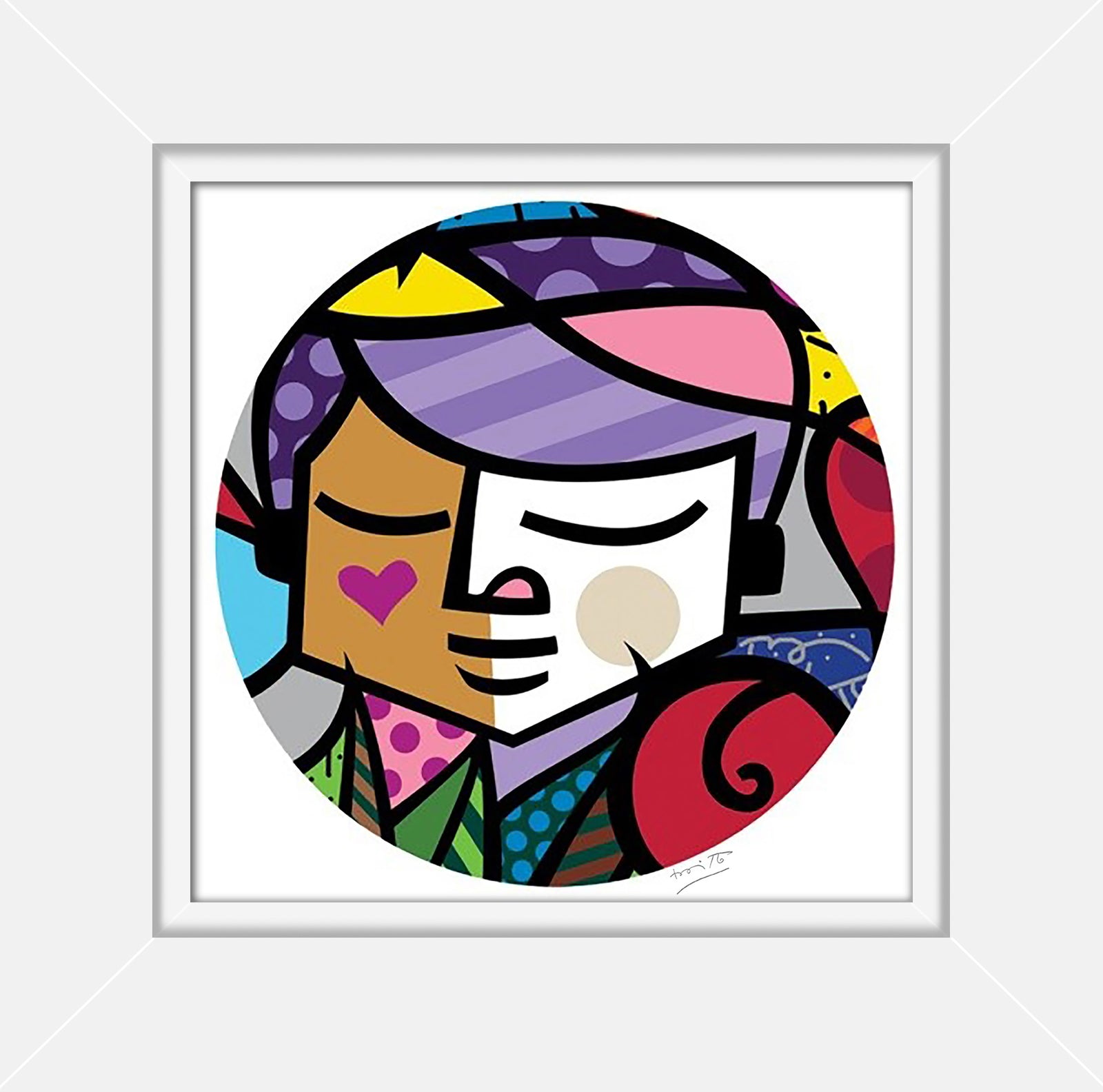 Romero Britto eros serigraph contemporary pop art piece