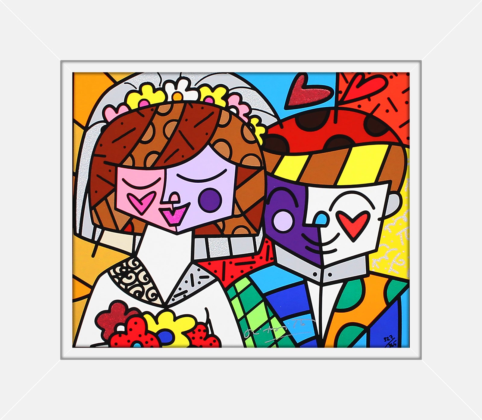 love wedding limited edition serigraph artistic colorful design collectible