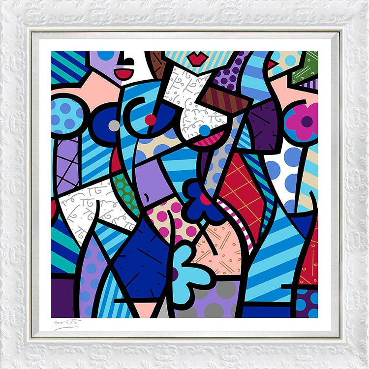 three graceswinter blue serigraph colorful decorative collectible gift idea