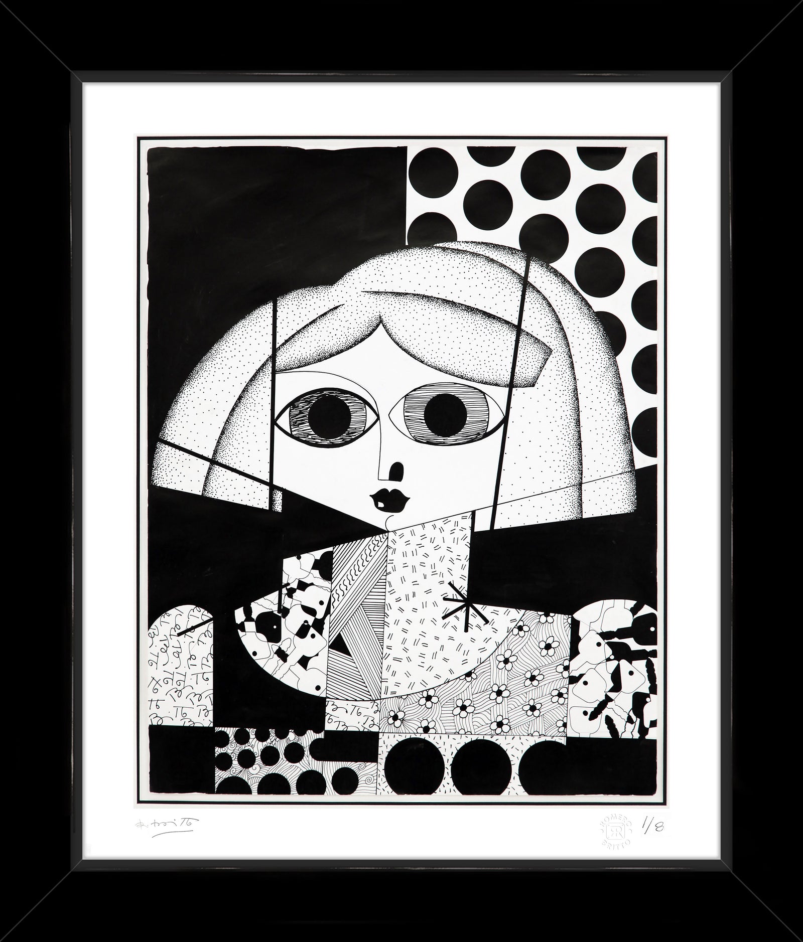 Romero Britto the key holder serigraph artist colorful pop art design
