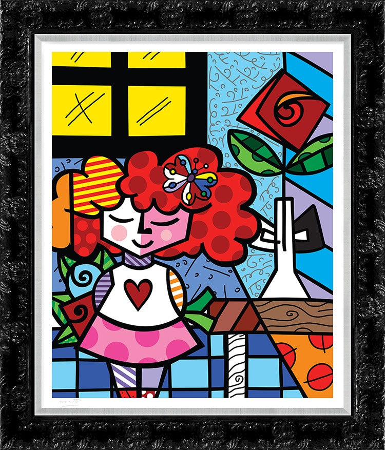 Romero Britto the good girl serigraph colorful pop art design