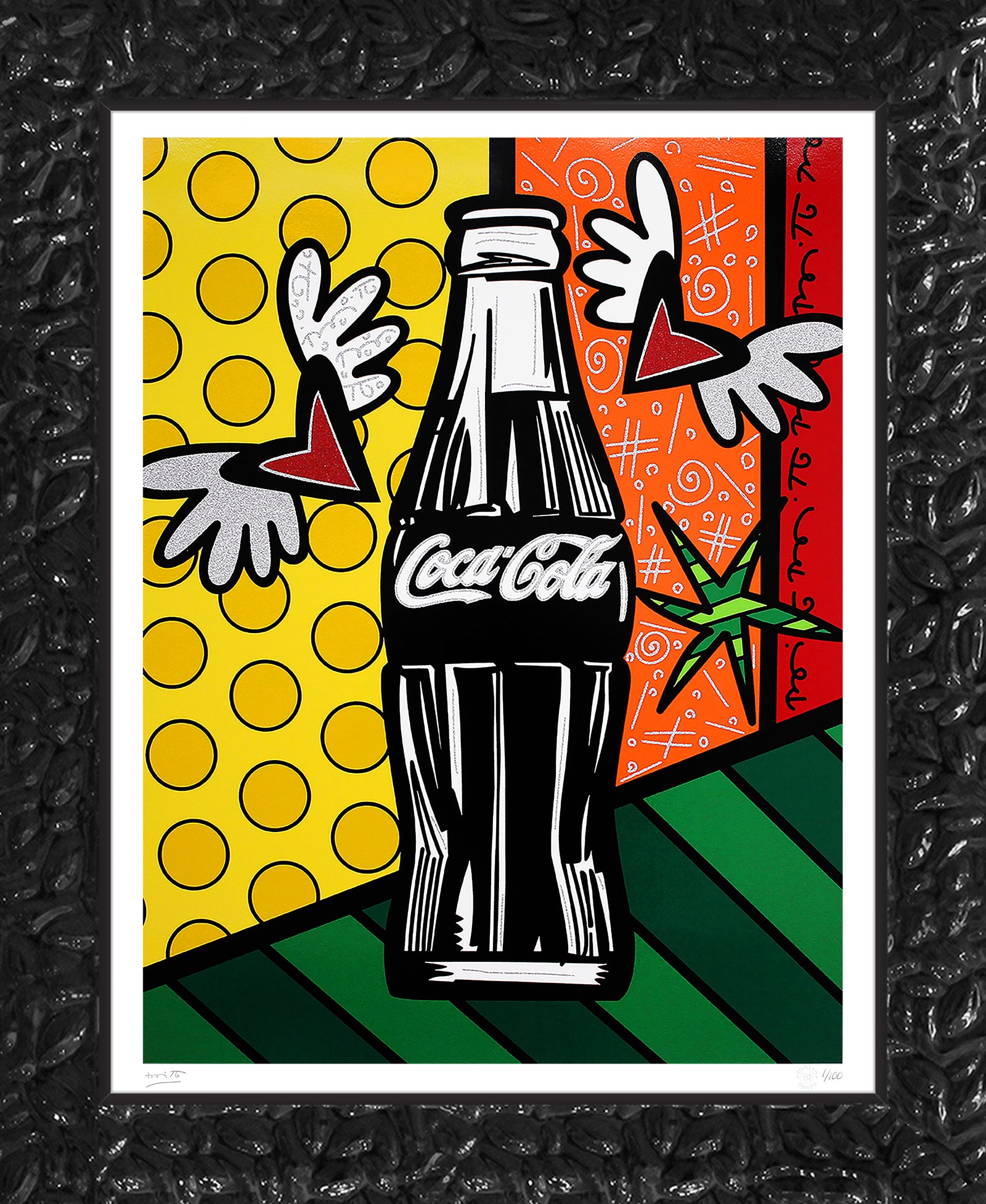 Romero Britto cocacola happiness serigraph colorful pop art design