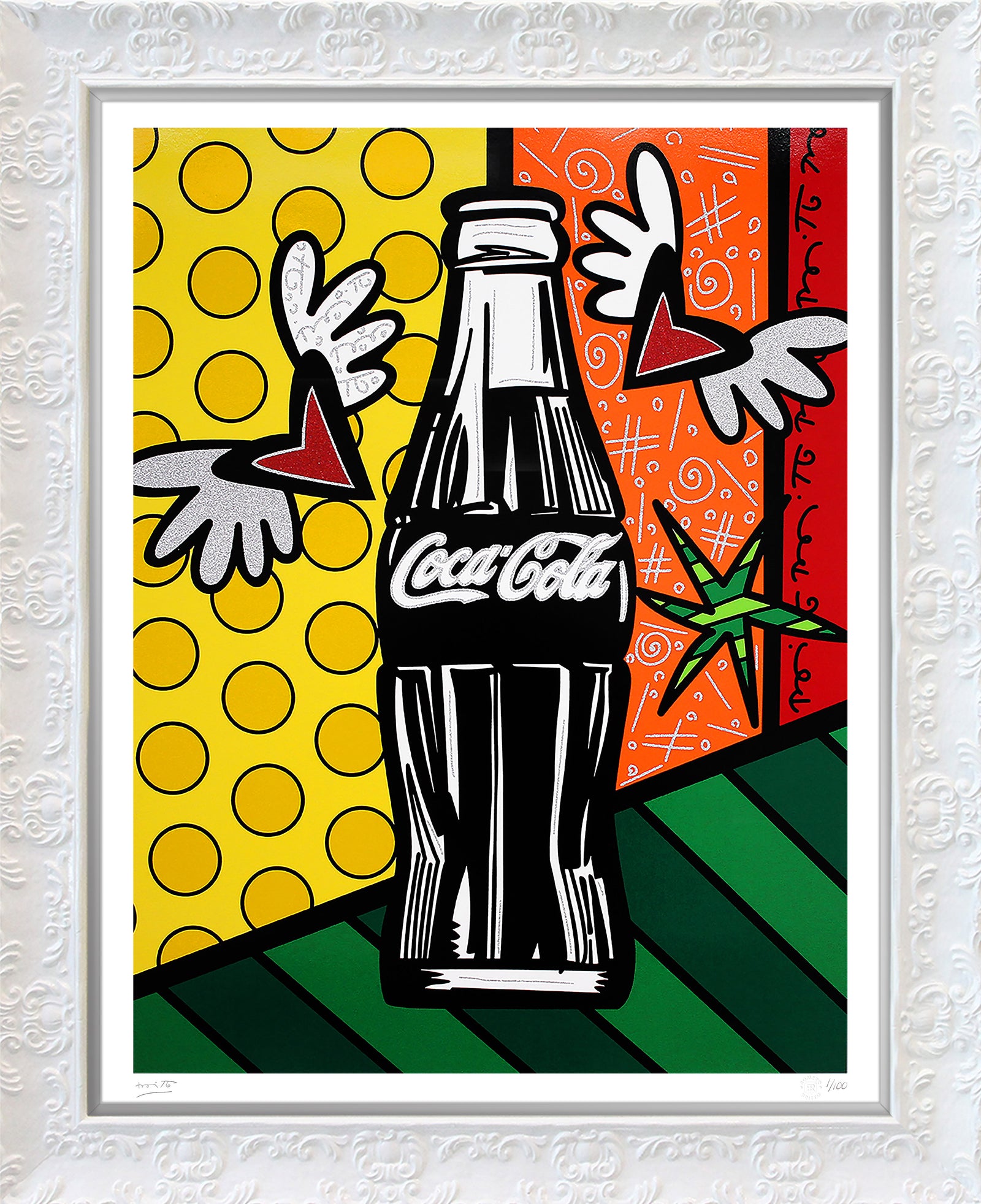 Romero Britto cocacola happiness serigraph colorful pop art design