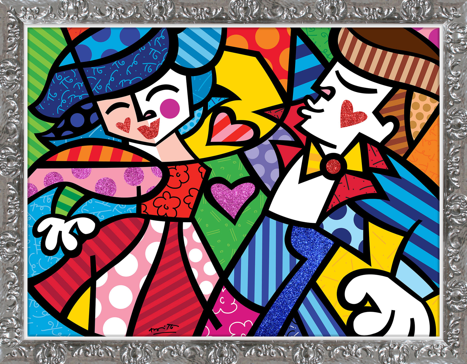 Romero Britto letss dance limited edition print colorful pop art design