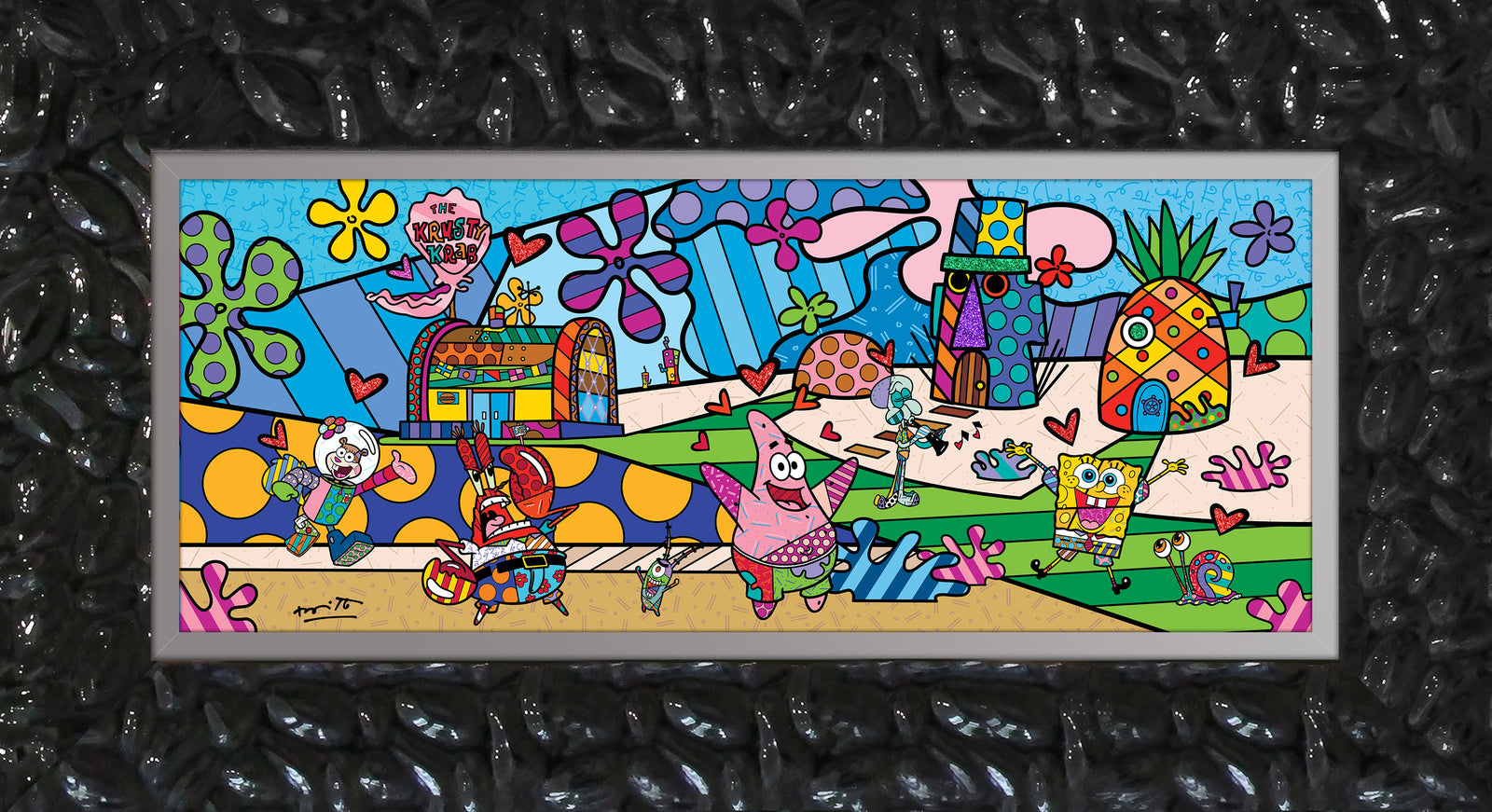 Romero Britto my ocean spongebob by britto contemporary pop art piece