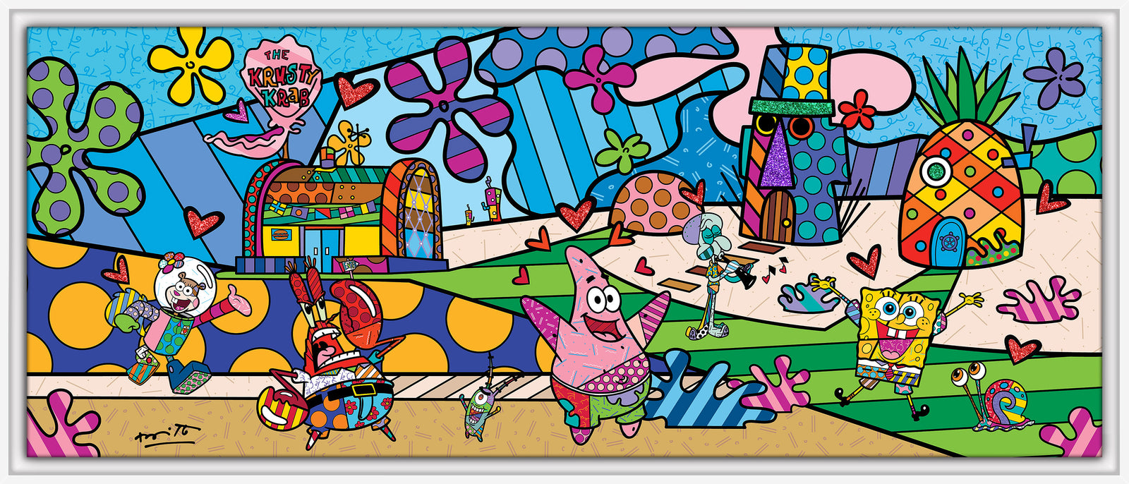 Romero Britto my ocean spongebob by britto contemporary pop art piece