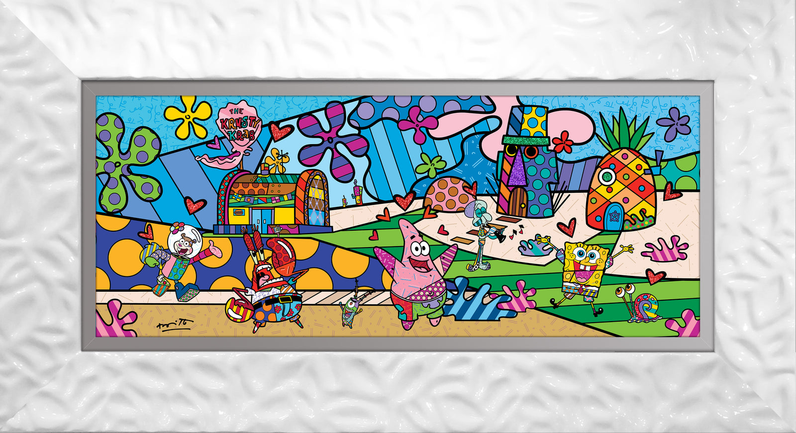 Romero Britto my ocean spongebob by britto contemporary pop art piece