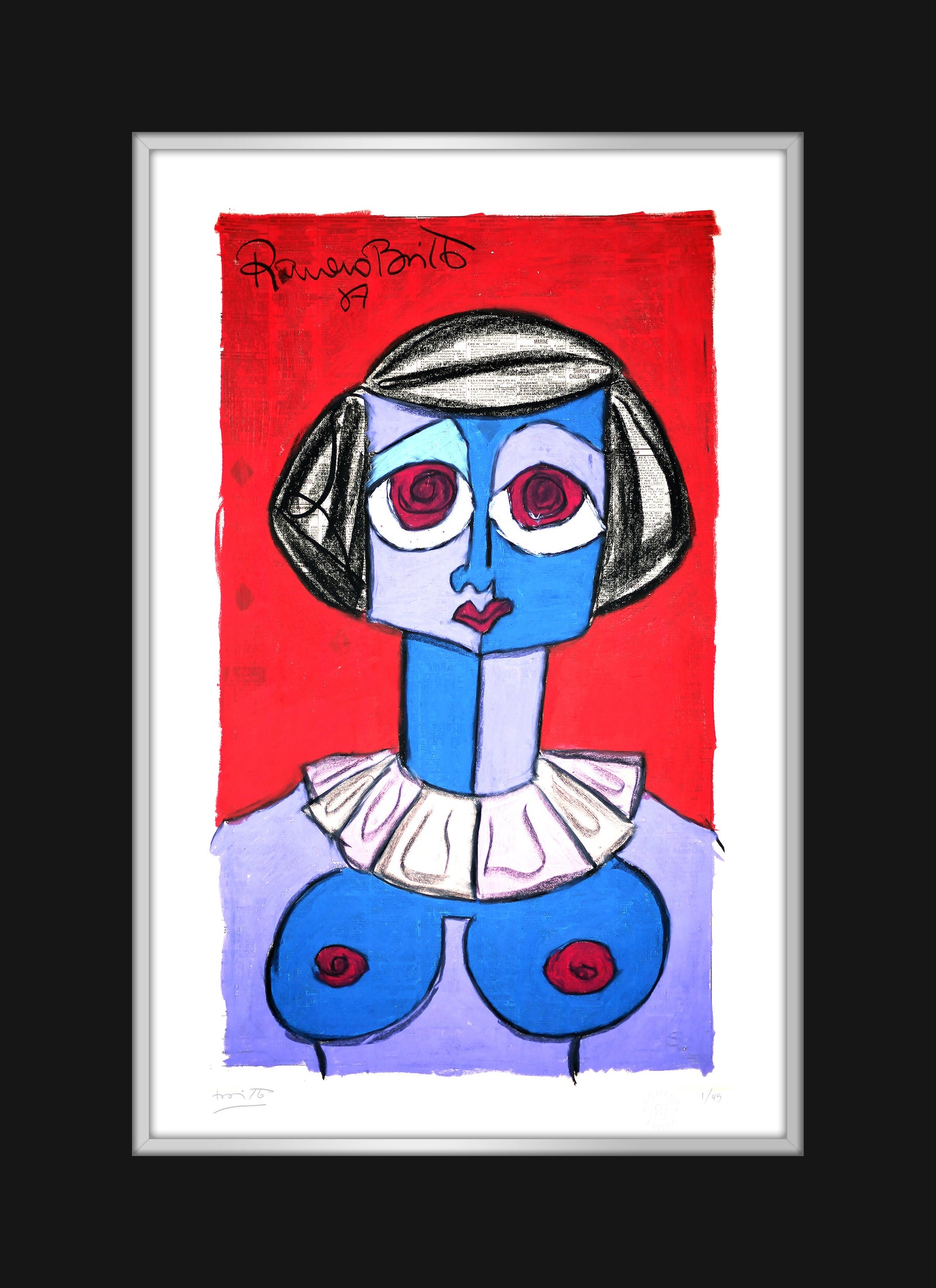 Romero Britto moulin rouge limited edition print contemporary pop art piece